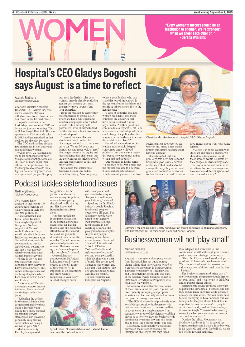 Rosebank Killarney Gazette 1 September 2023 page 4