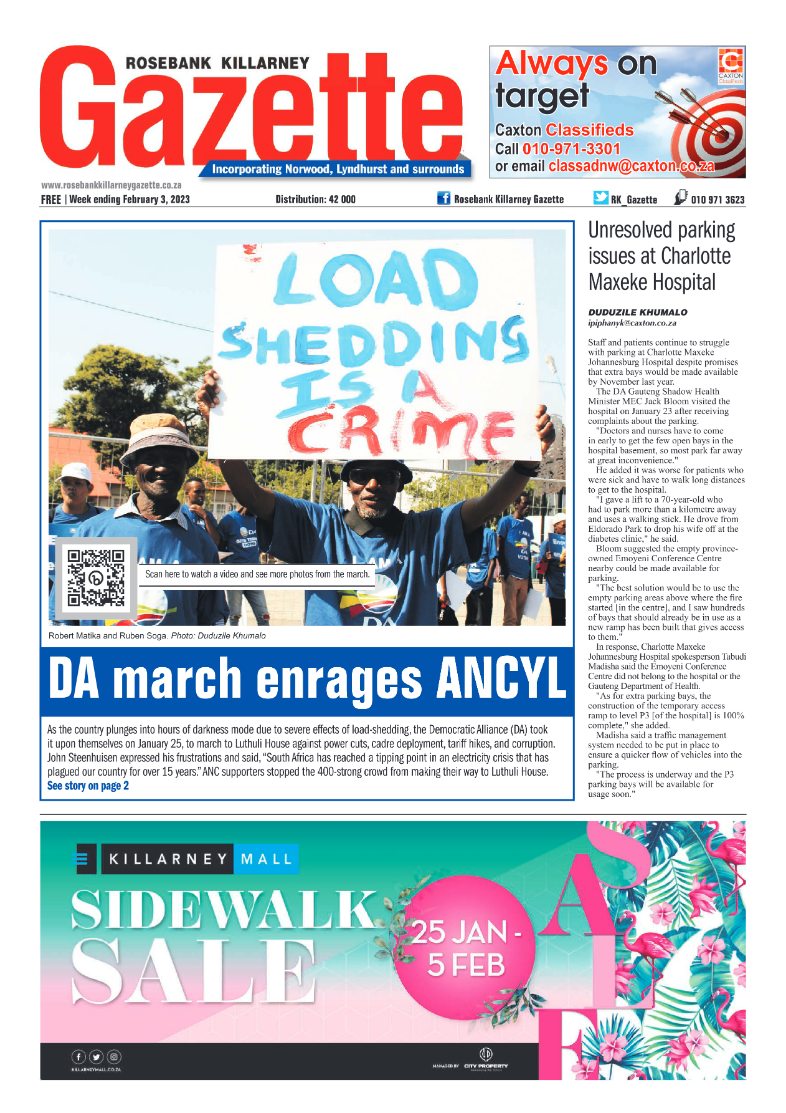 Rosebank Killarney Gazette Feb 3 2023 page 1