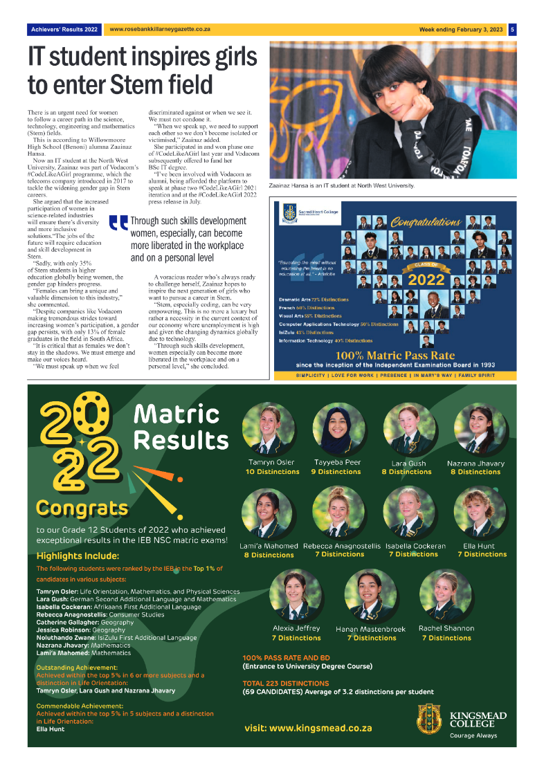 Rosebank Killarney Gazette Feb 3 2023 page 5
