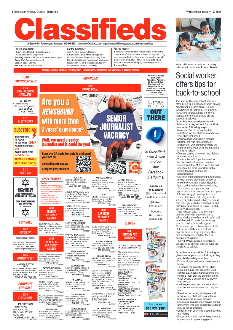 Rosebank Killarney Gazette 19 Jan 2024 page 6
