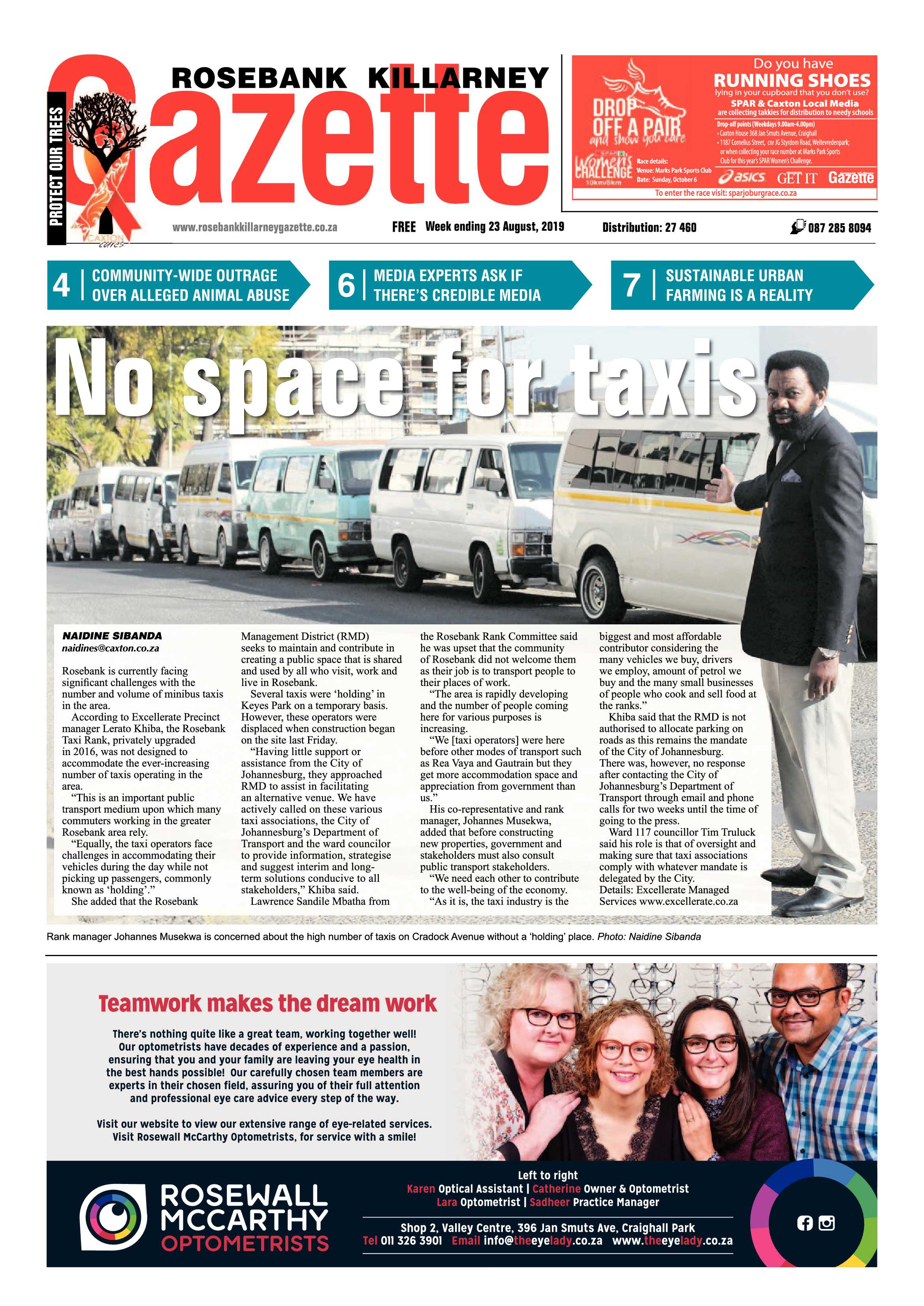 Rosebank Killarney Gazette 20 August, 2019 page 1