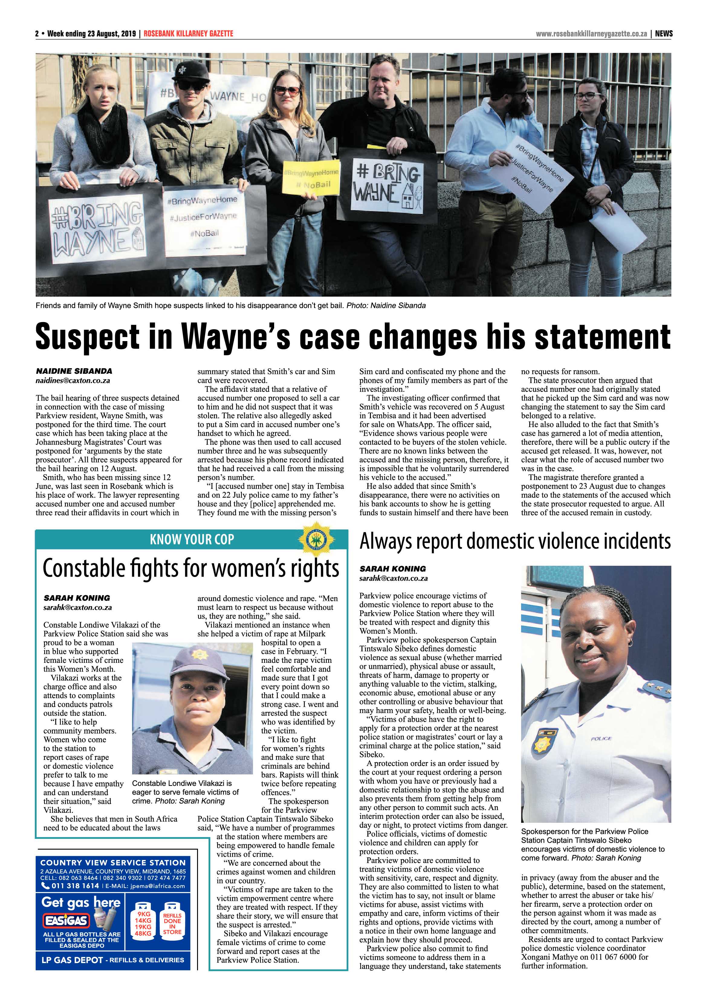 Rosebank Killarney Gazette 20 August, 2019 page 2
