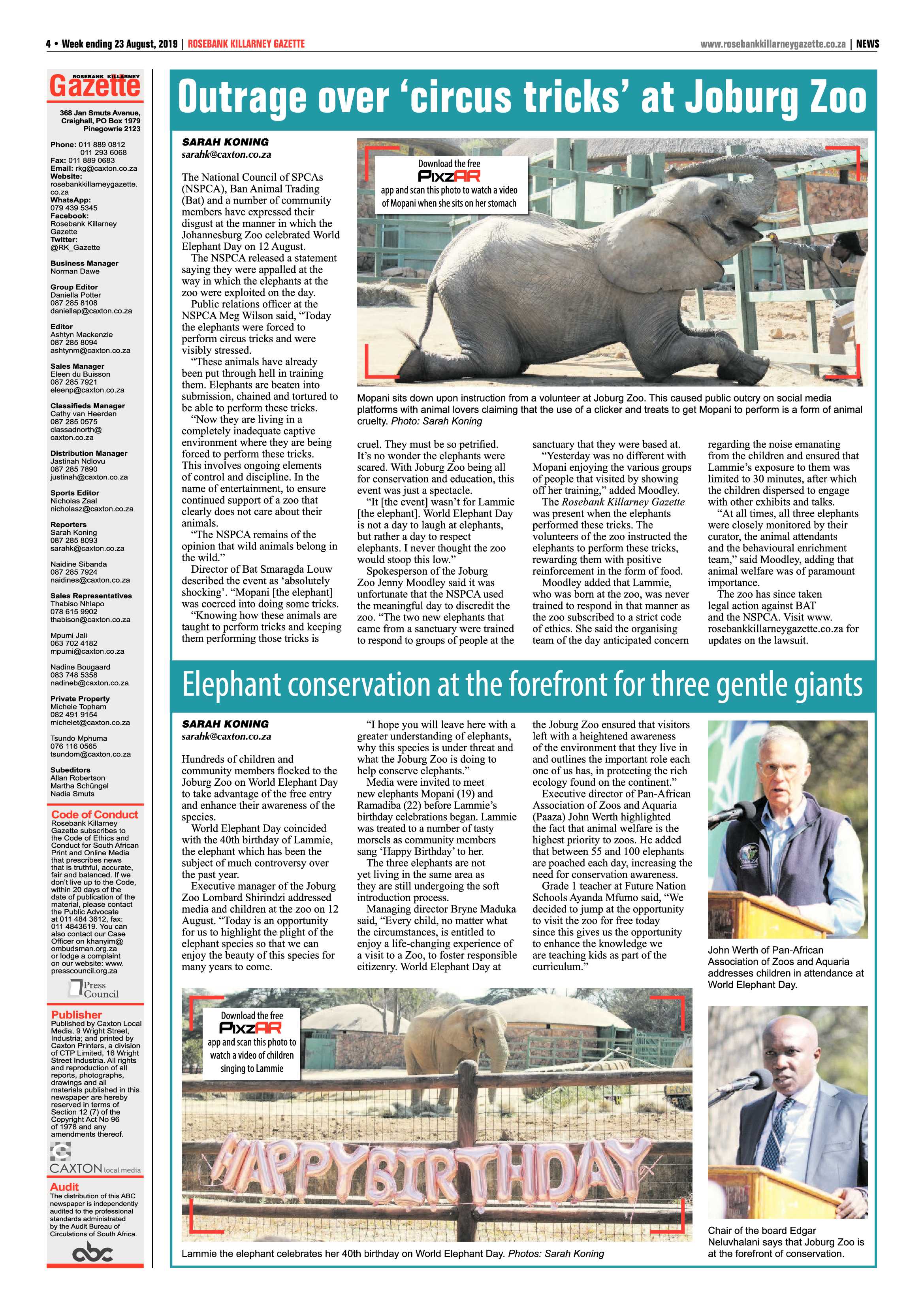 Rosebank Killarney Gazette 20 August, 2019 page 4