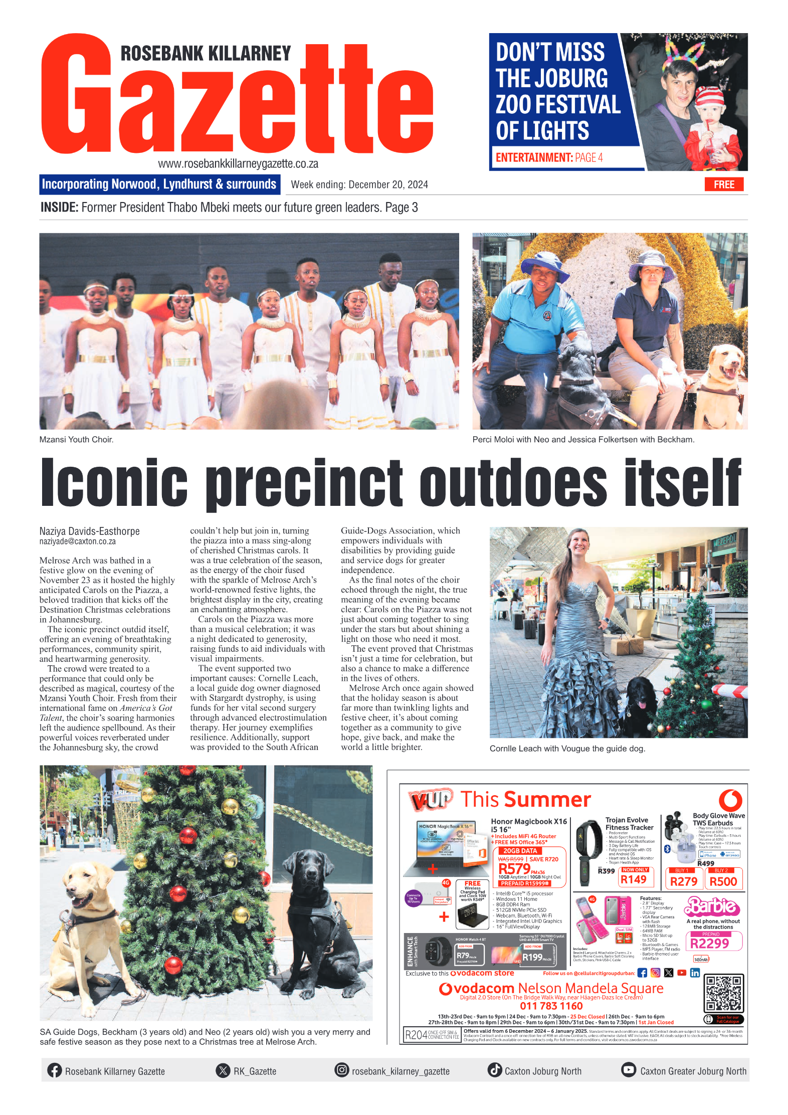 Rosebank Killarney Gazette 20 December 2024 page 1