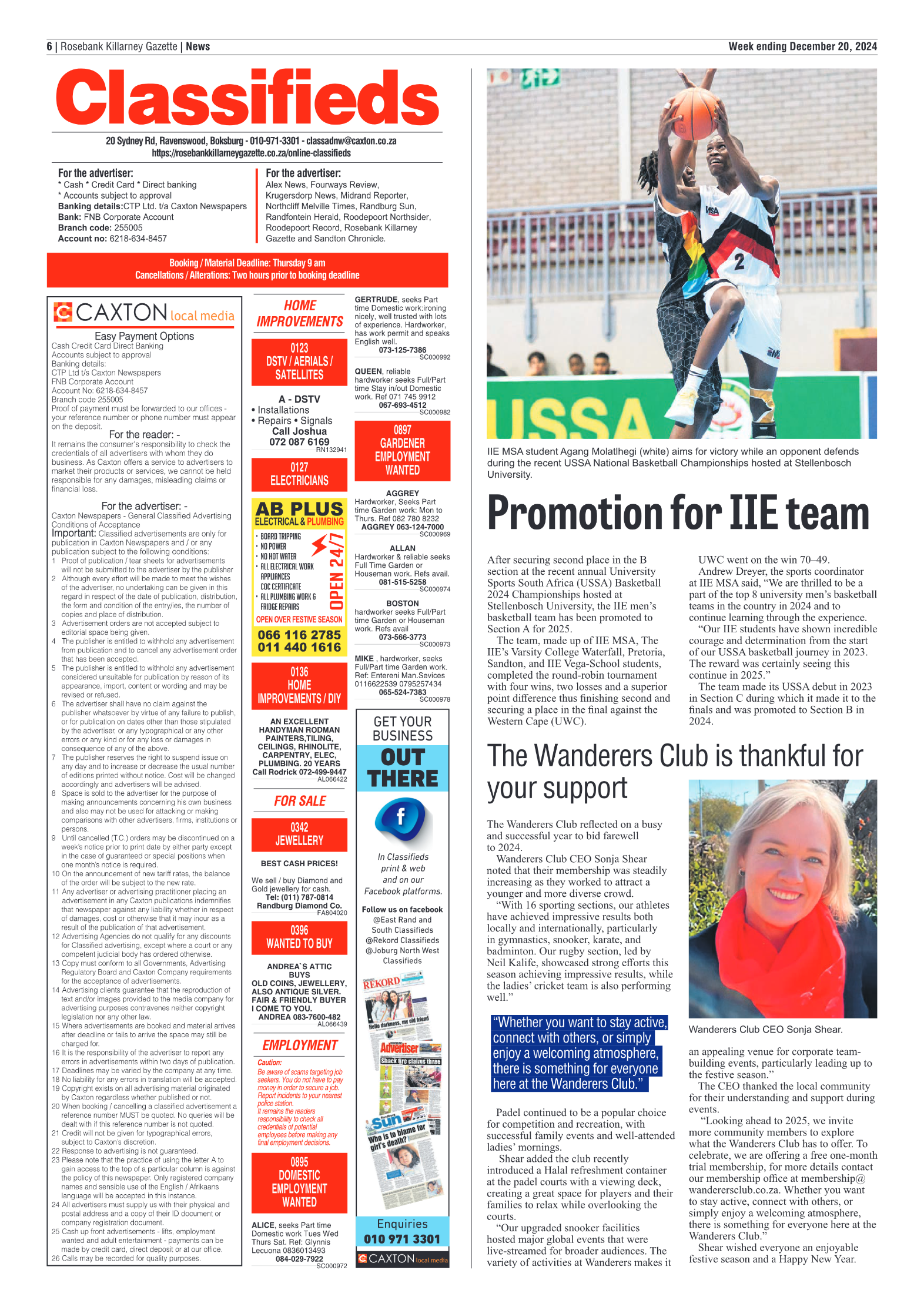 Rosebank Killarney Gazette 20 December 2024 page 6