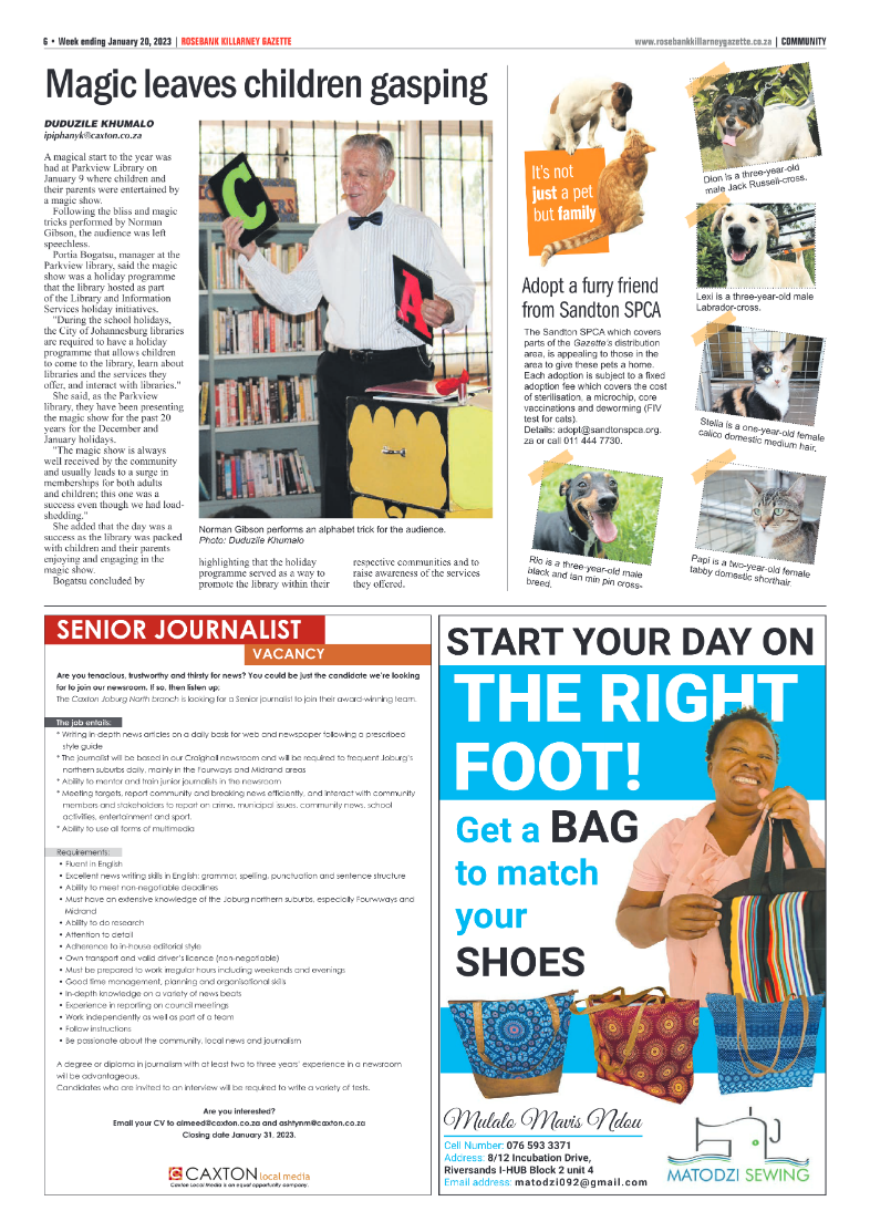 Rosebank Killarney Gazette 20 Jan 2023 page 6