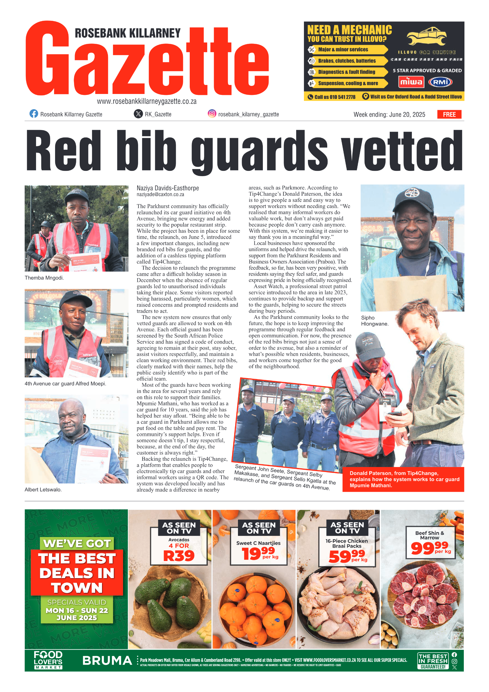 Rosebank Killarney Gazette 20 June 2025 page 1