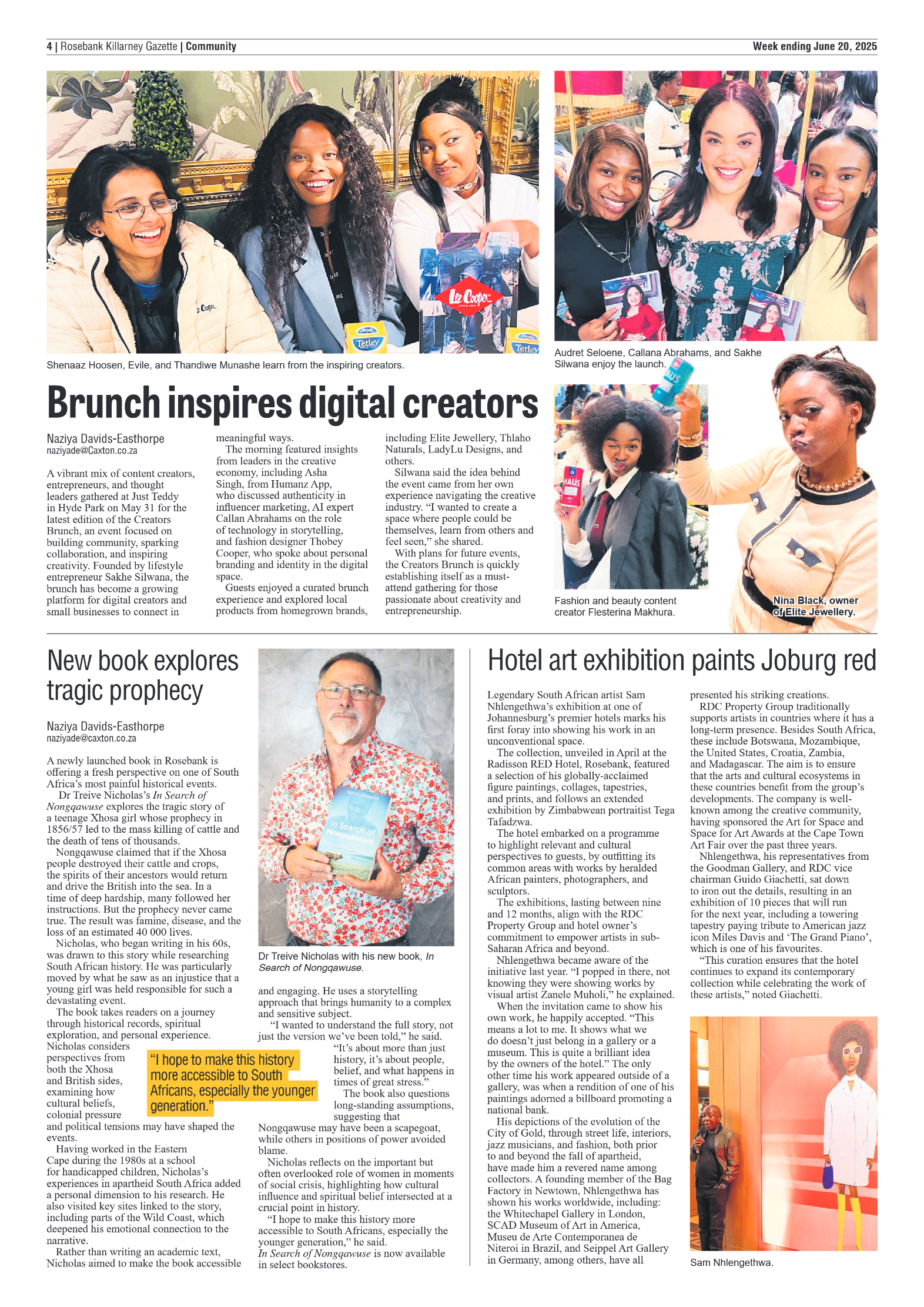 Rosebank Killarney Gazette 20 June 2025 page 4