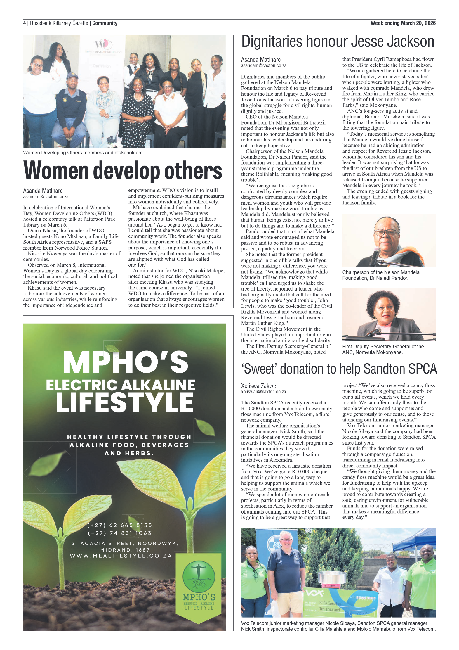 Rosebank Killarney Gazette 20 March 2026 page 4