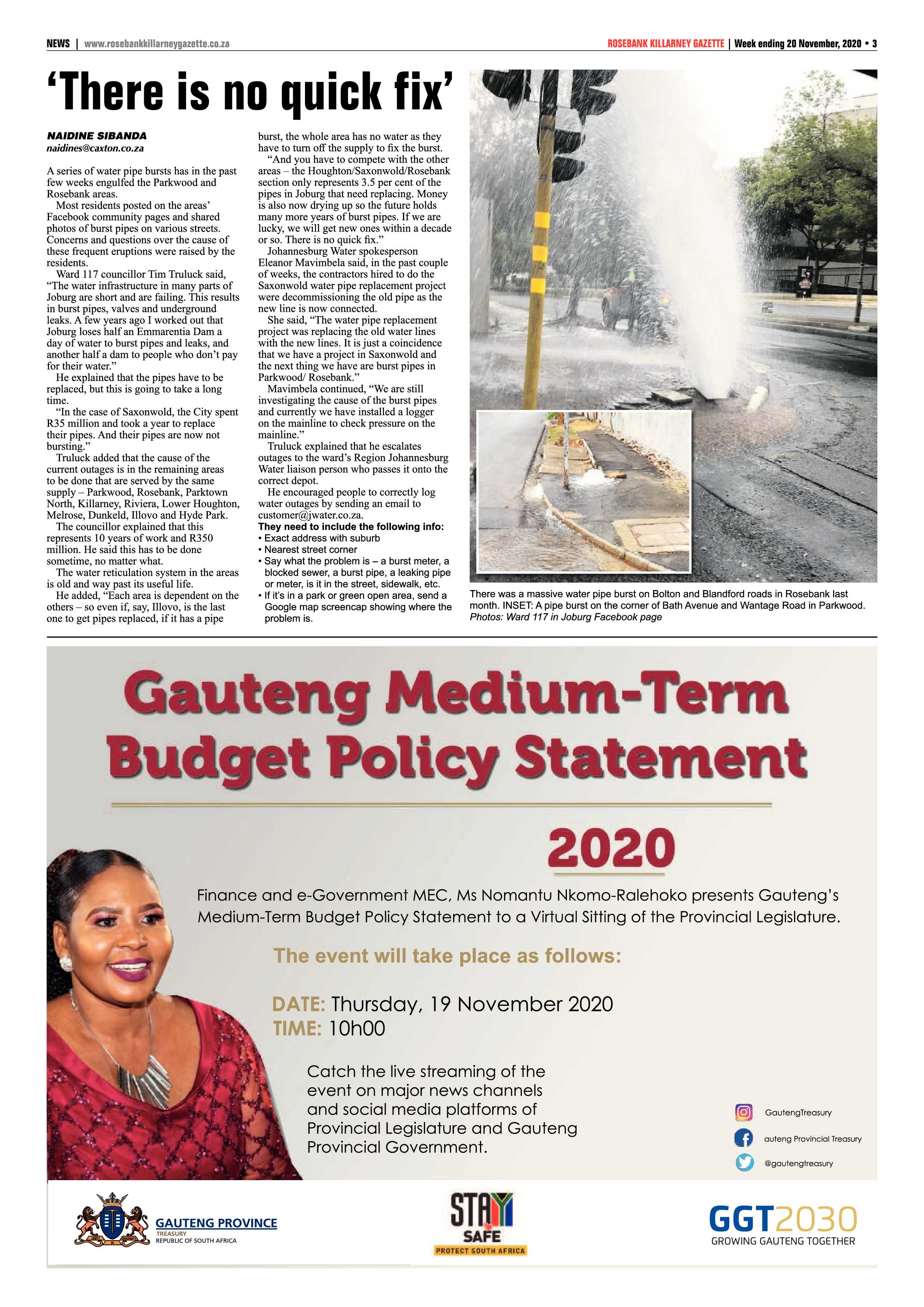 Rosebank Killarney Gazette 20 November 2020 page 3