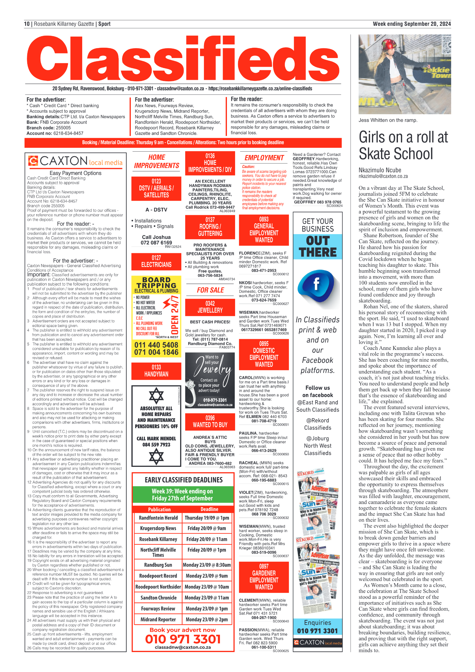 Rosebank Killarney Gazette 20 September 2024 page 10