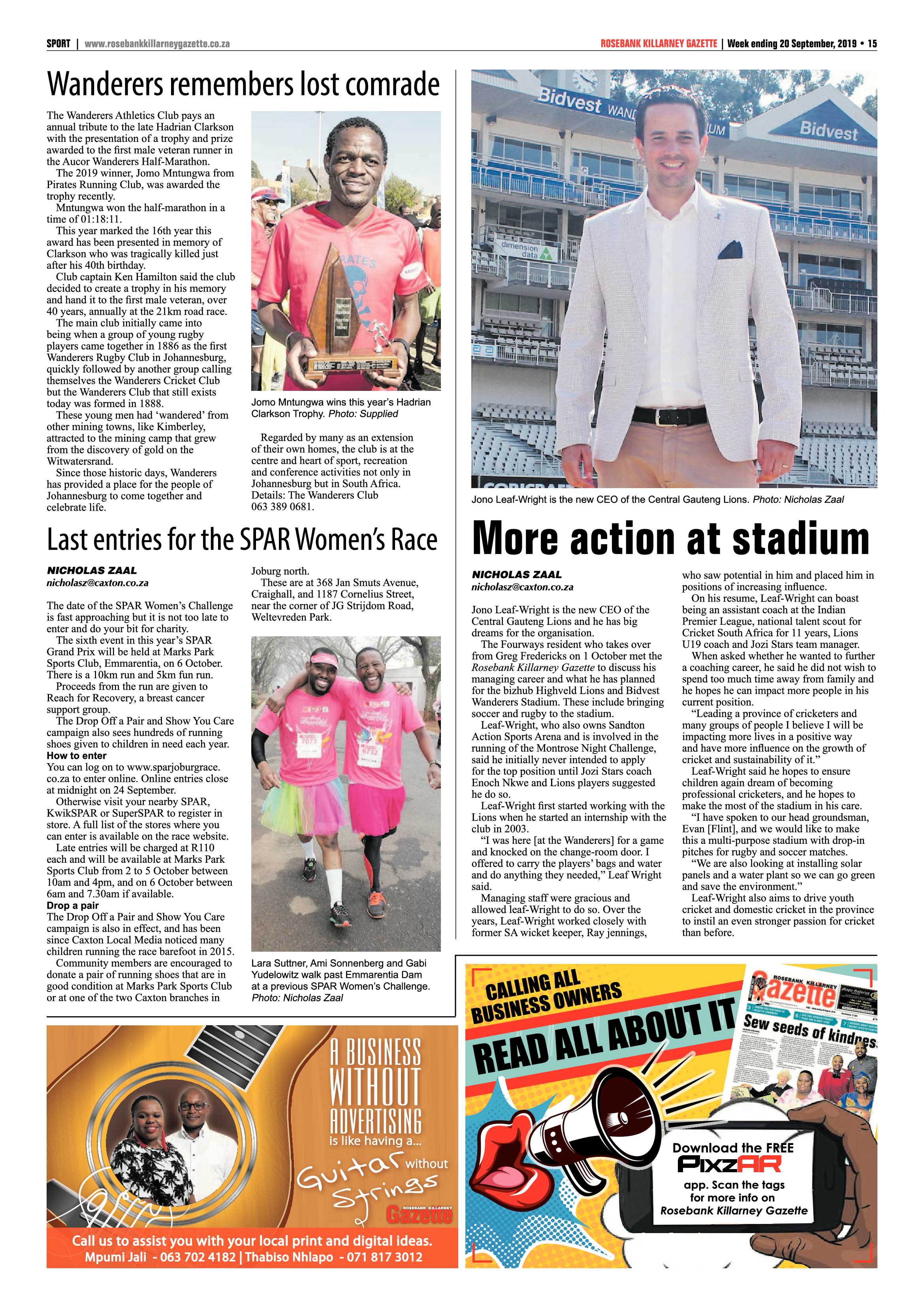 Rosebank Killarney Gazette 20 September, 2019 page 15