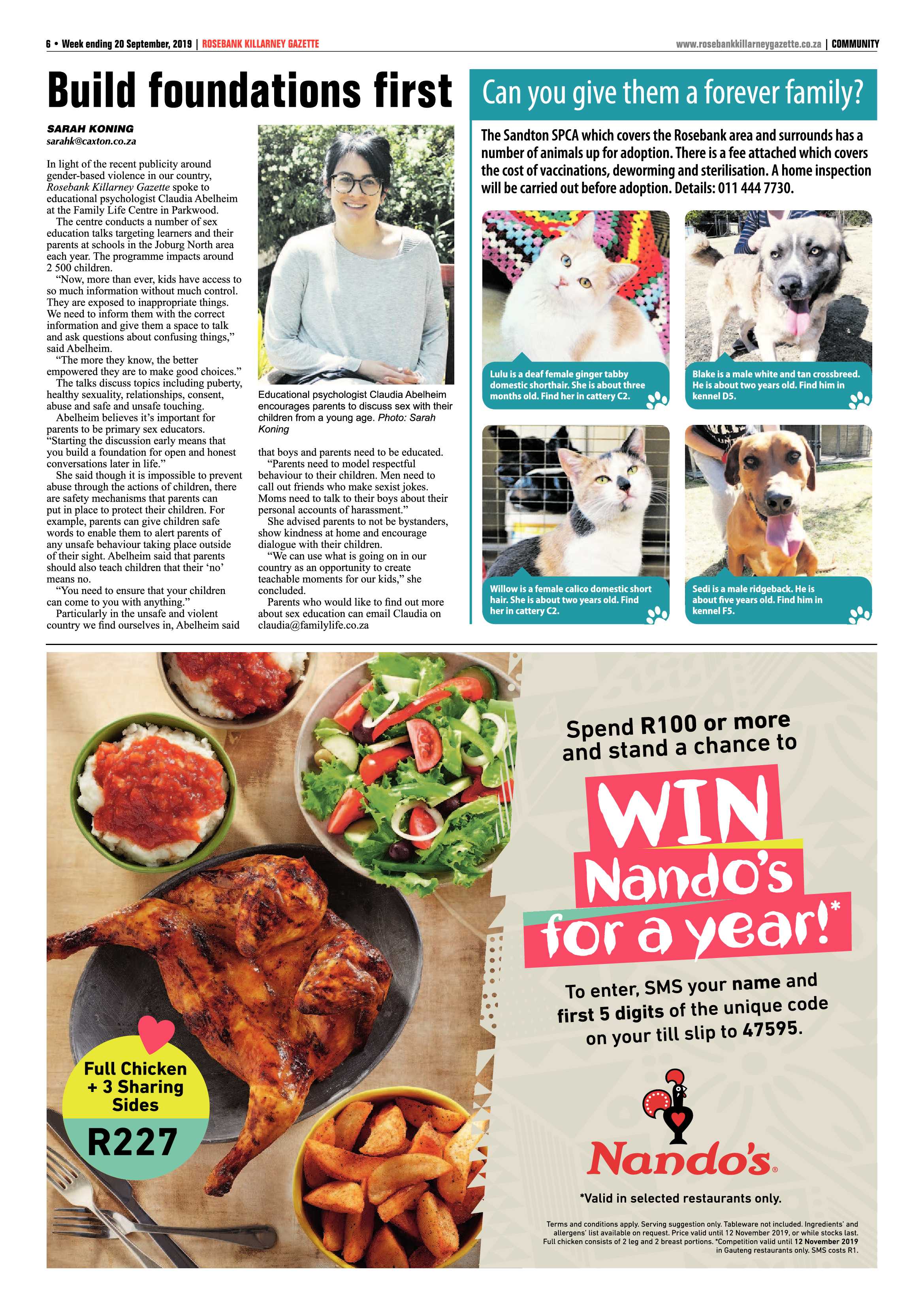 Rosebank Killarney Gazette 20 September, 2019 page 6