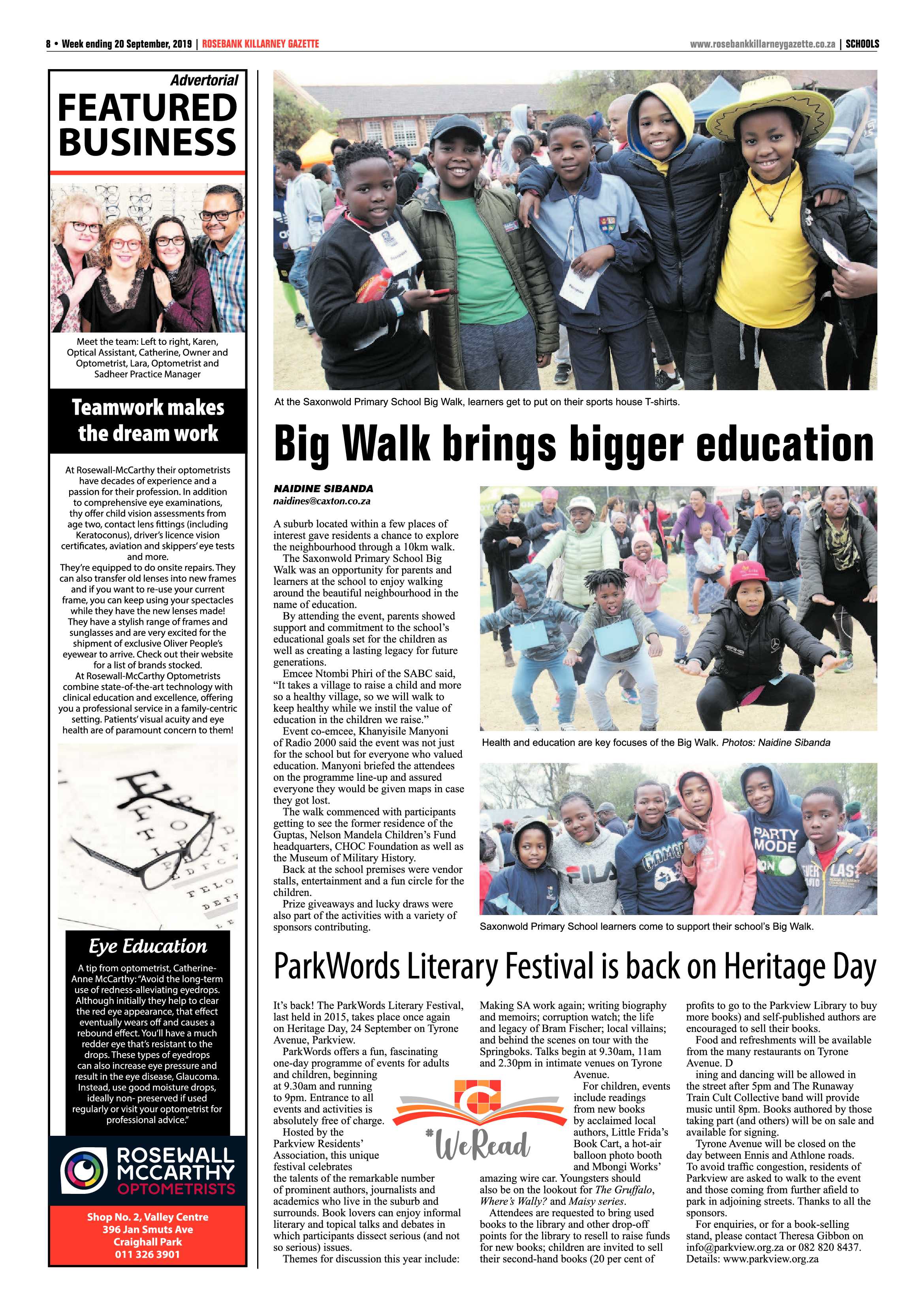 Rosebank Killarney Gazette 20 September, 2019 page 8
