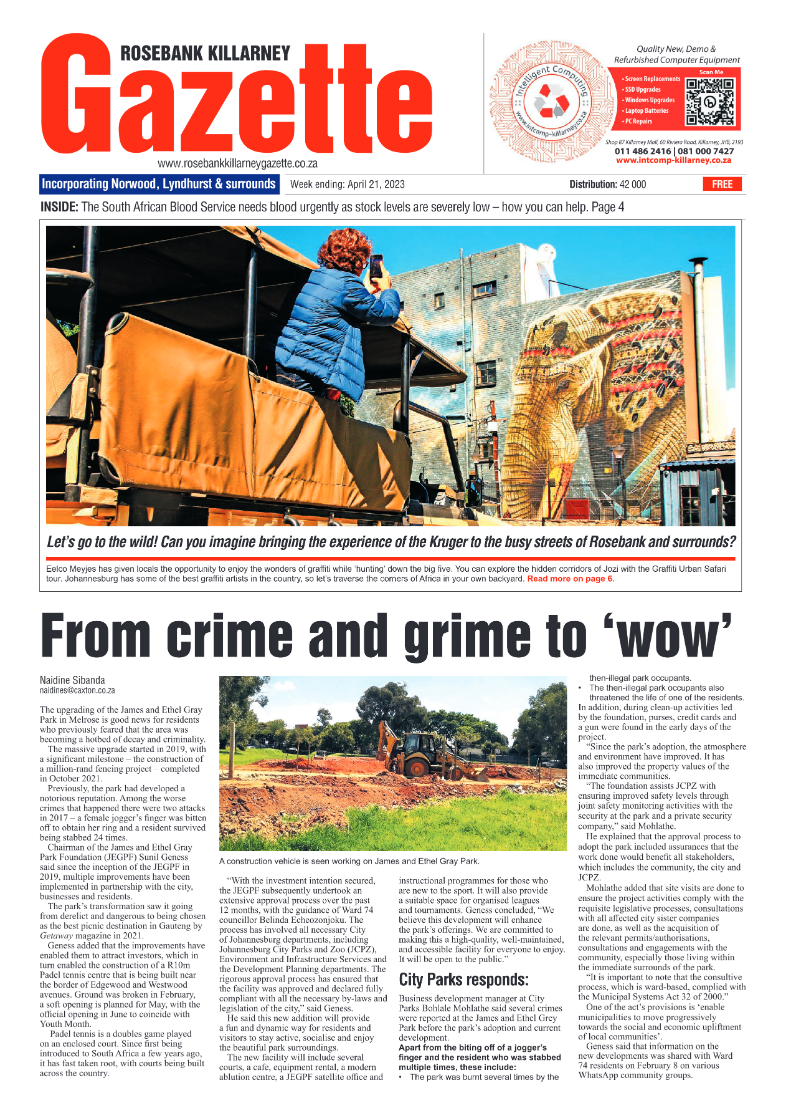 Rosebank Killarney Gazette 21 April 2023 page 1