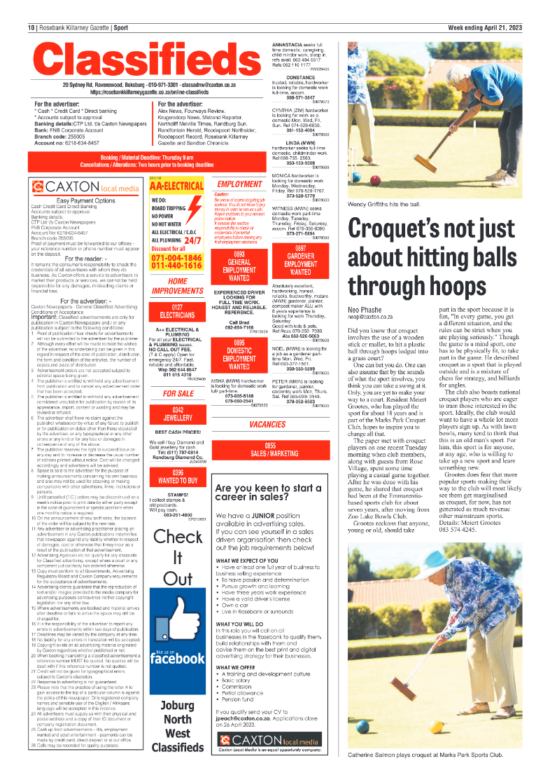 Rosebank Killarney Gazette 21 April 2023 page 10