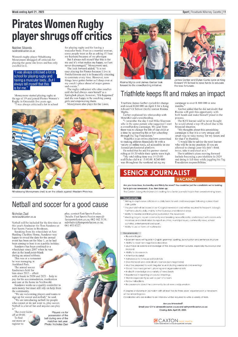 Rosebank Killarney Gazette 21 April 2023 page 11
