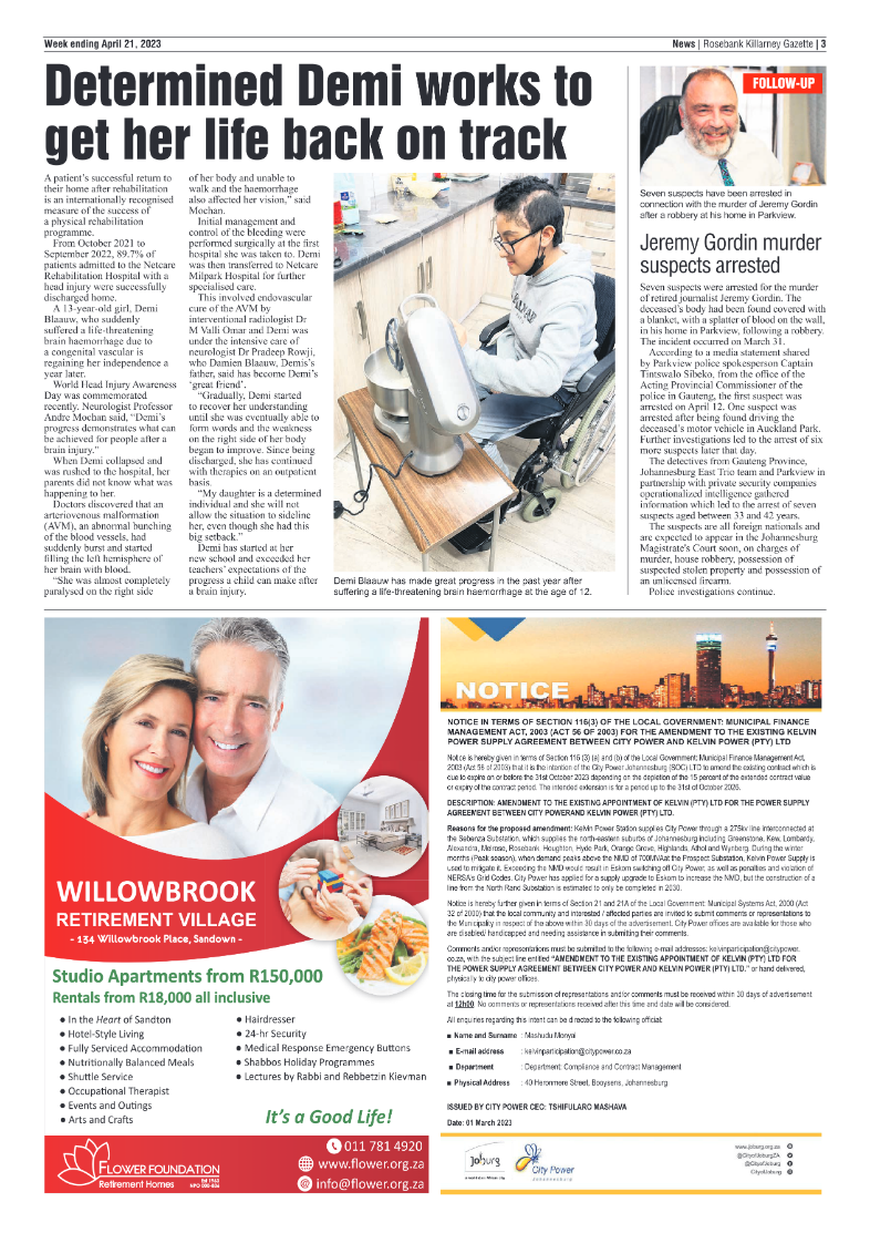 Rosebank Killarney Gazette 21 April 2023 page 3