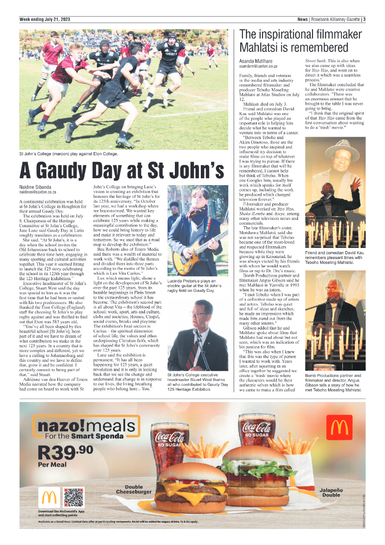 Rosebank Killarney Gazette 21 July 2023 page 3
