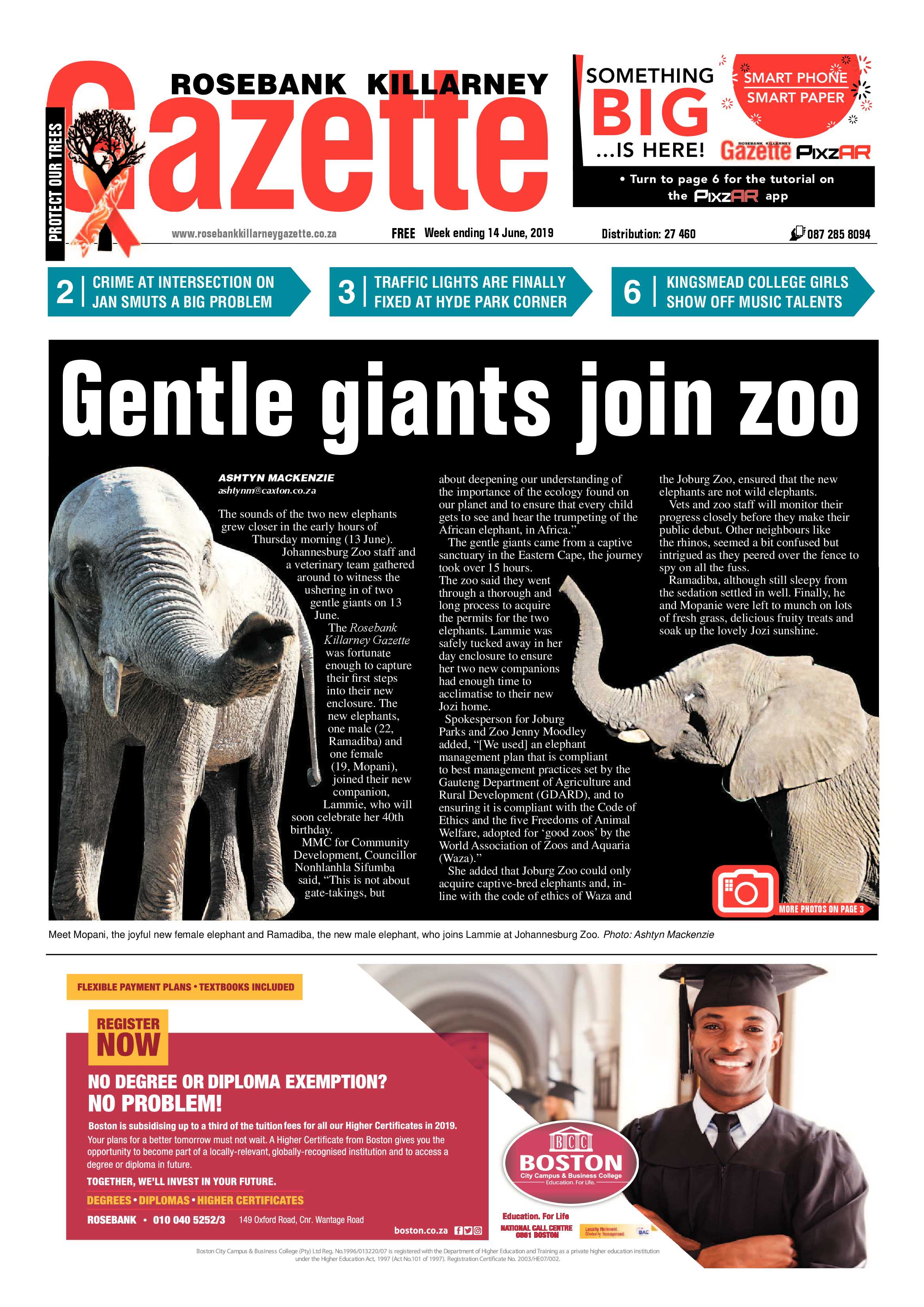 Rosebank Killarney Gazette 21 June, 2019 page 1