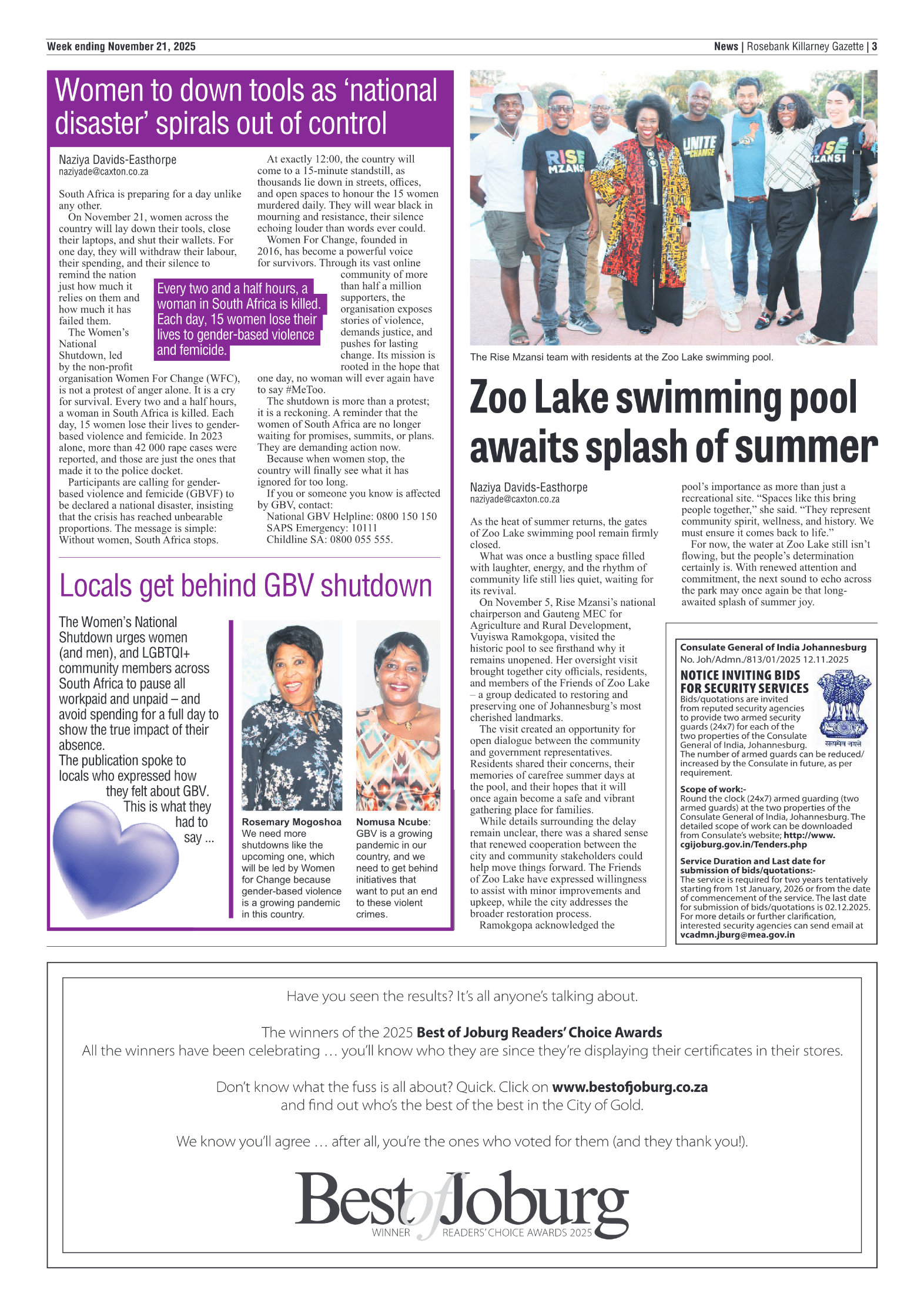 Rosebank Killarney Gazette 21 November 2025 page 3