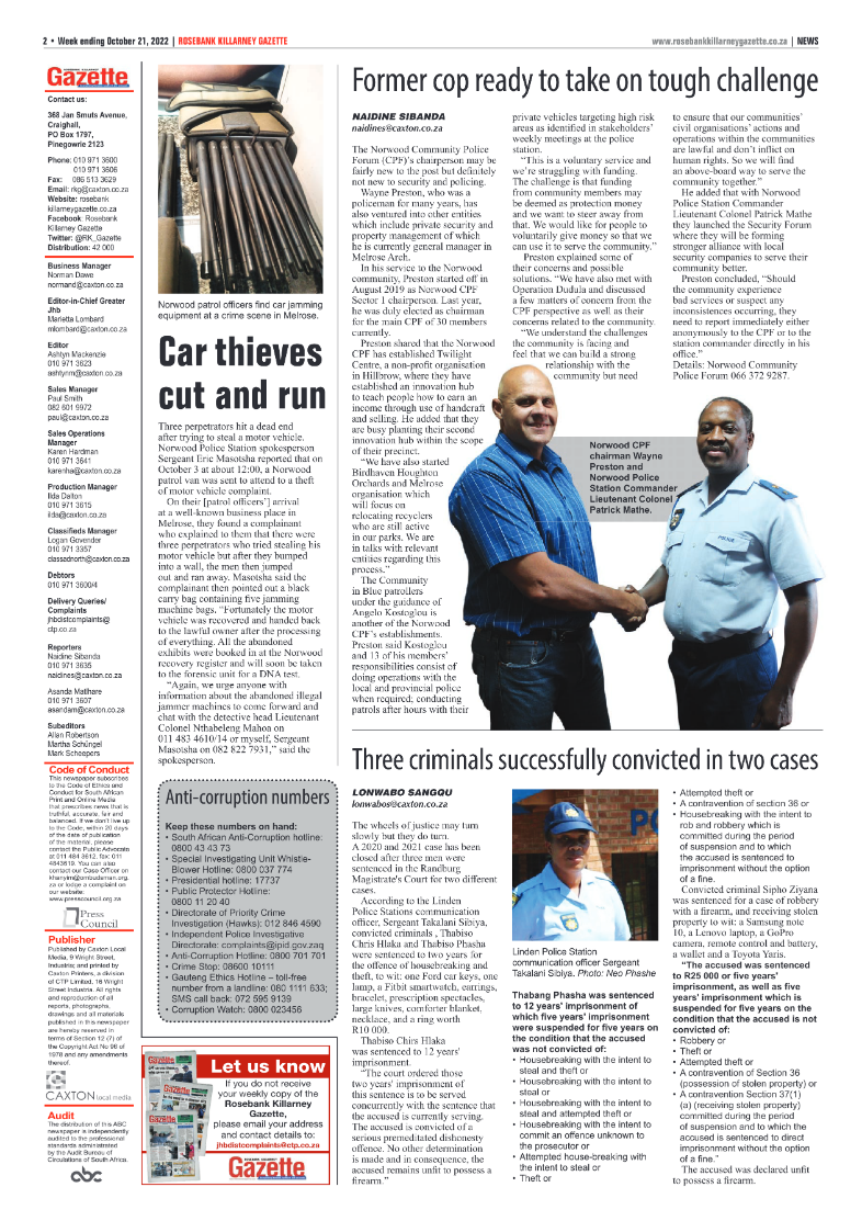 Rosebank Killarney Gazette 21 October 2022 page 2