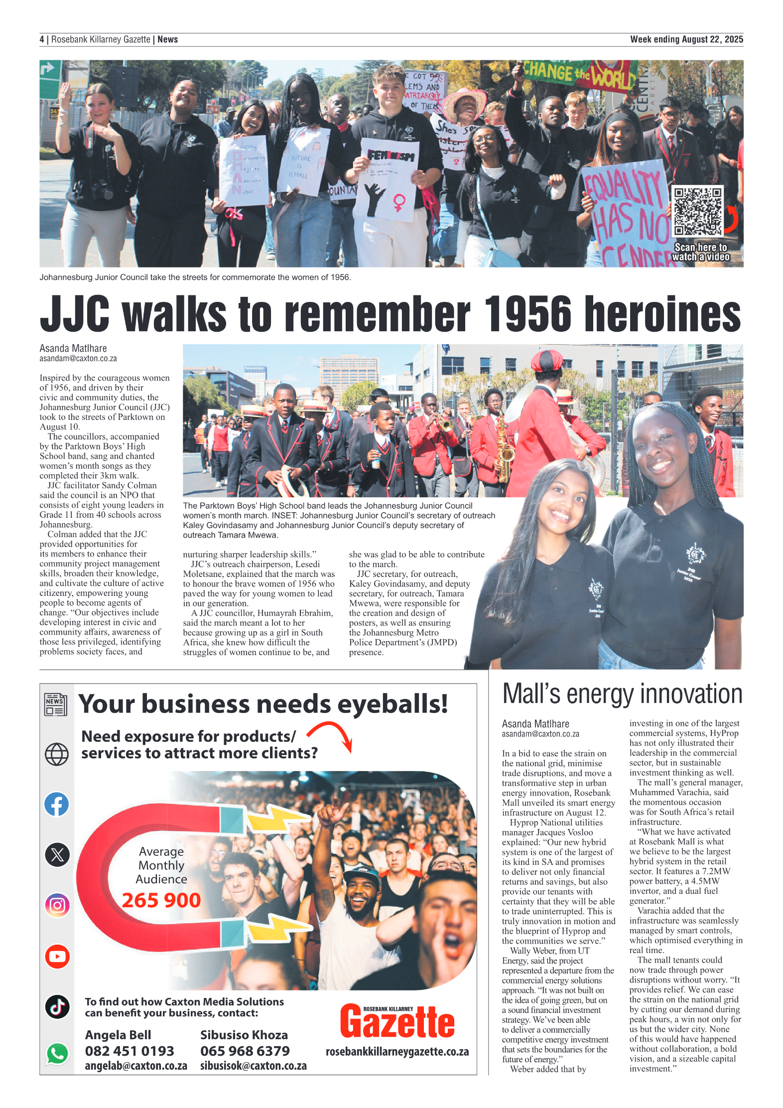 Rosebank Killarney Gazette 22 August 2025 page 4