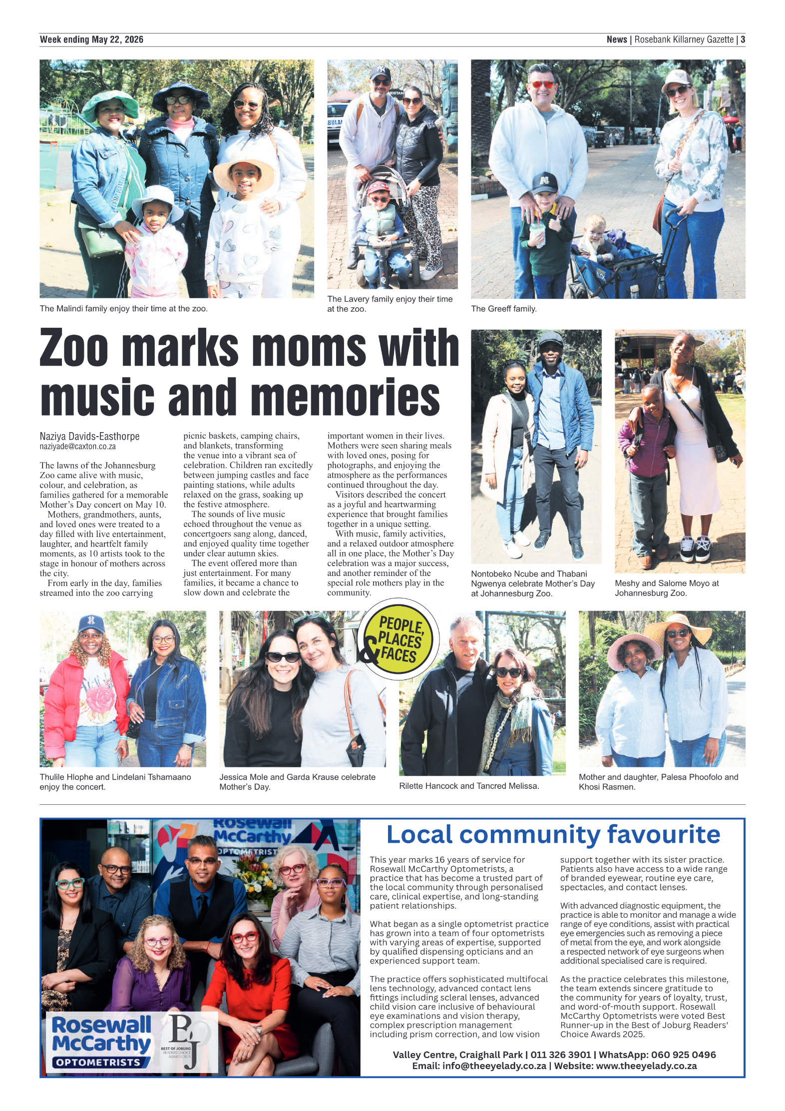 Rosebank Killarney Gazette 22 May 2026 page 3