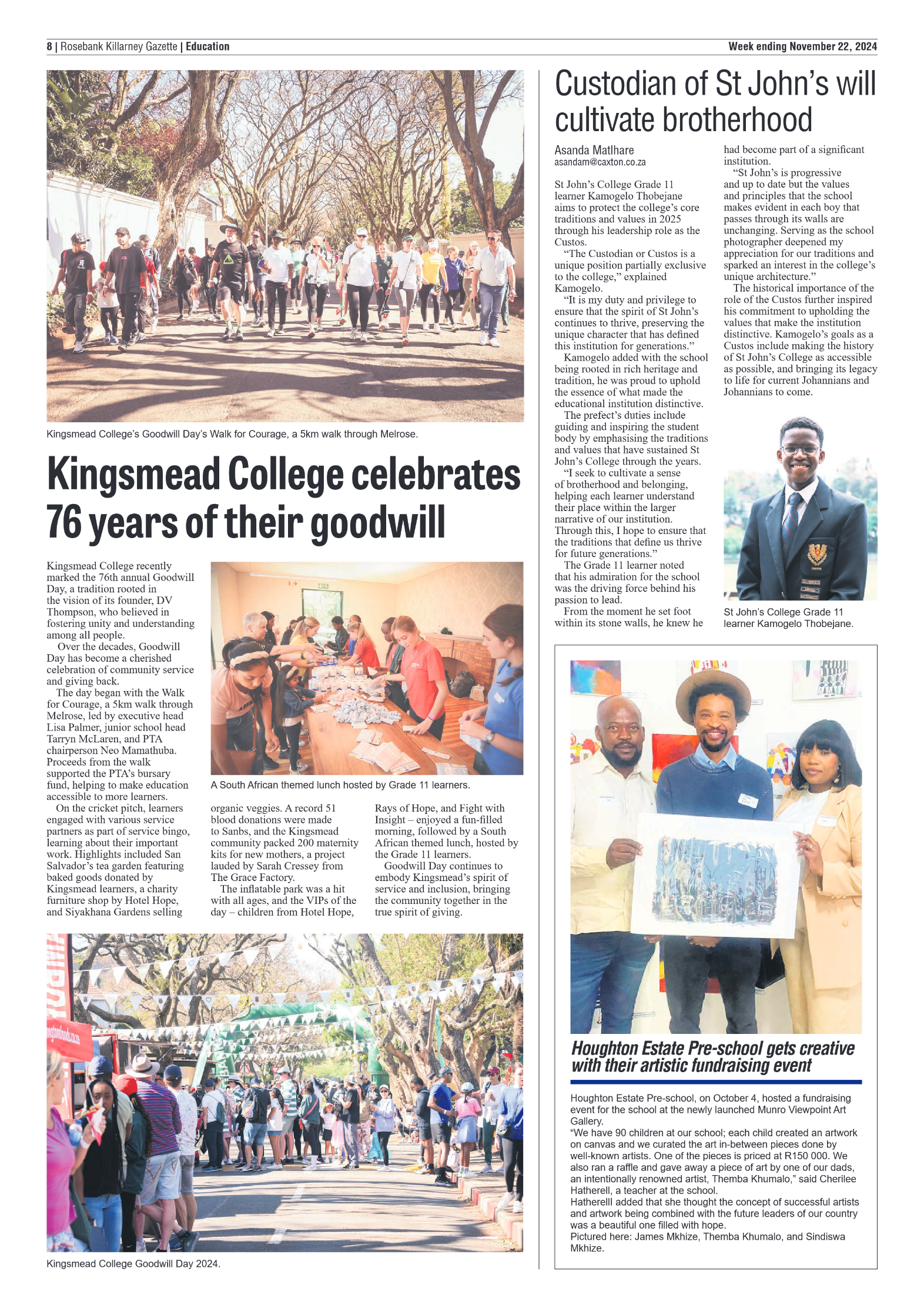 Rosebank Killarney Gazette 22 November 2024 page 8