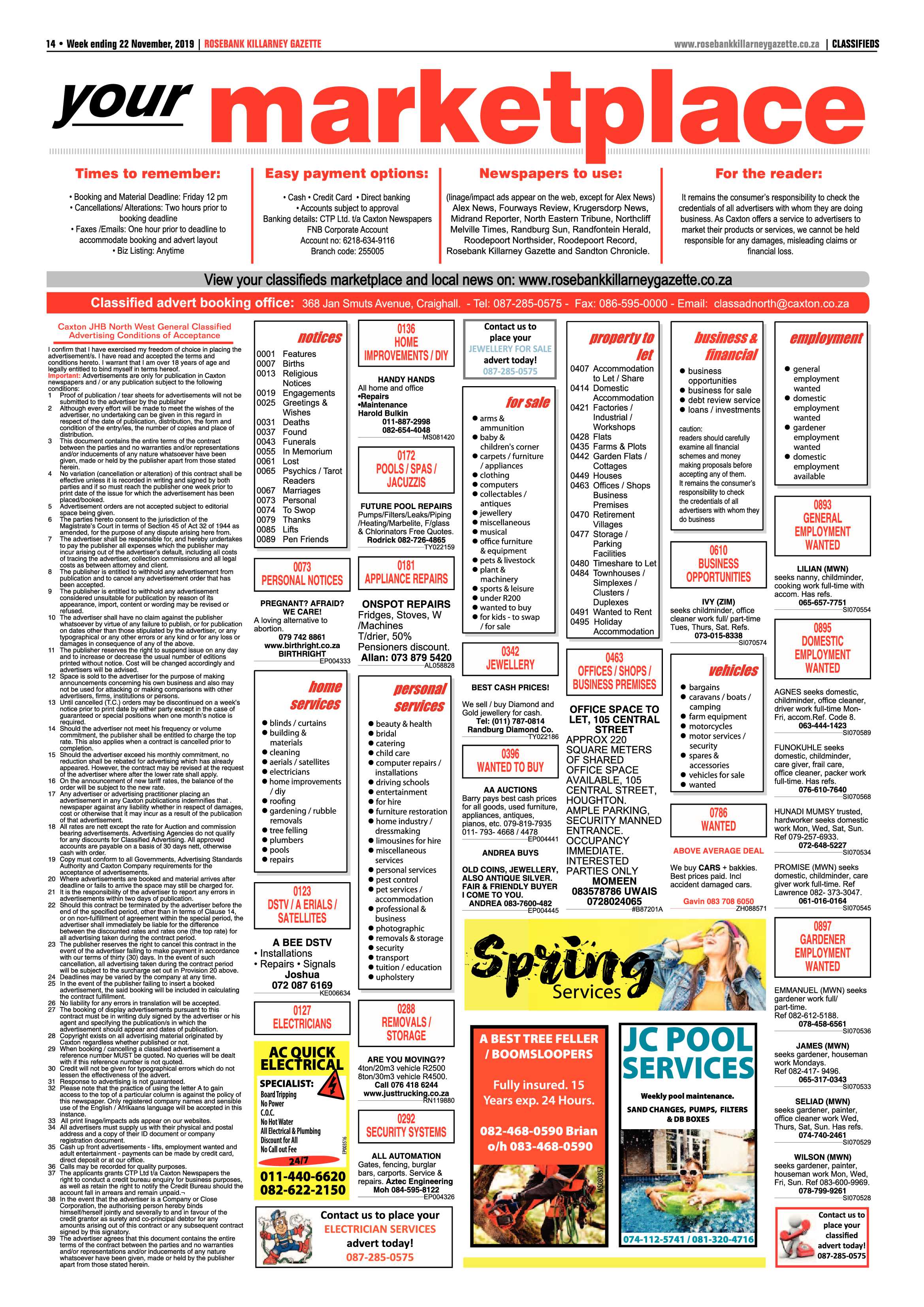 Rosebank Killarney Gazette 22 November, 2019 page 14