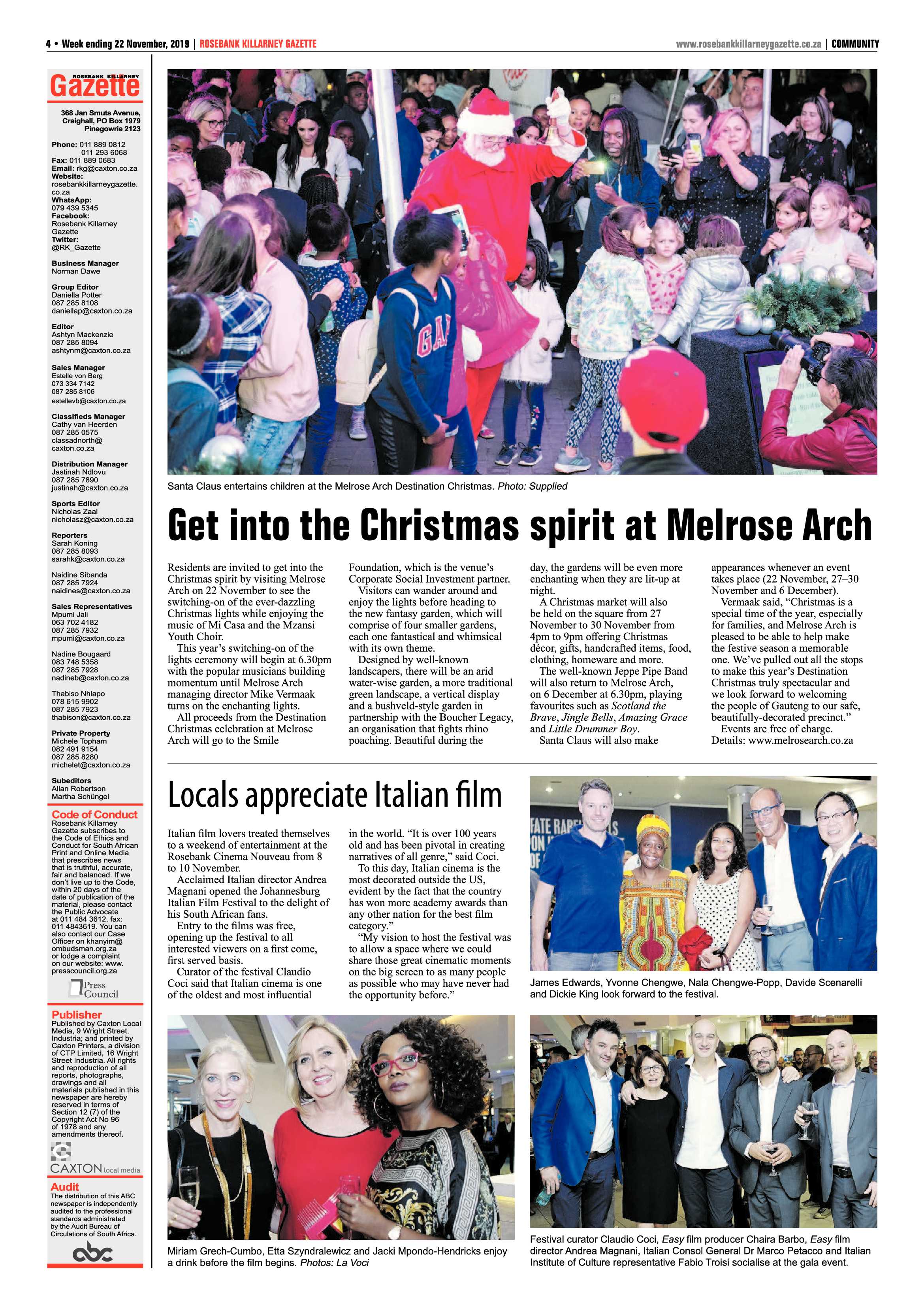 Rosebank Killarney Gazette 22 November, 2019 page 4