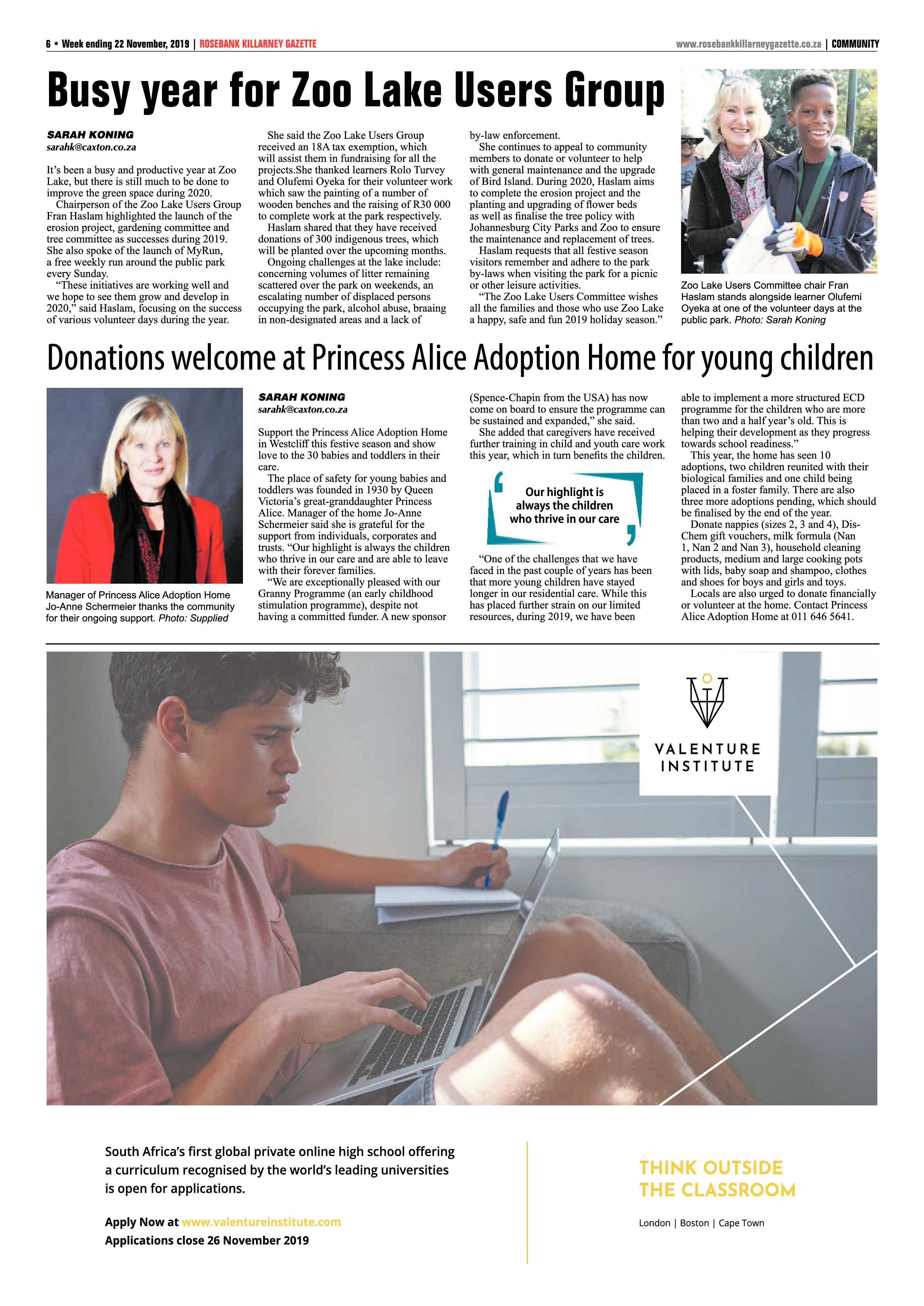 Rosebank Killarney Gazette 22 November, 2019 page 6
