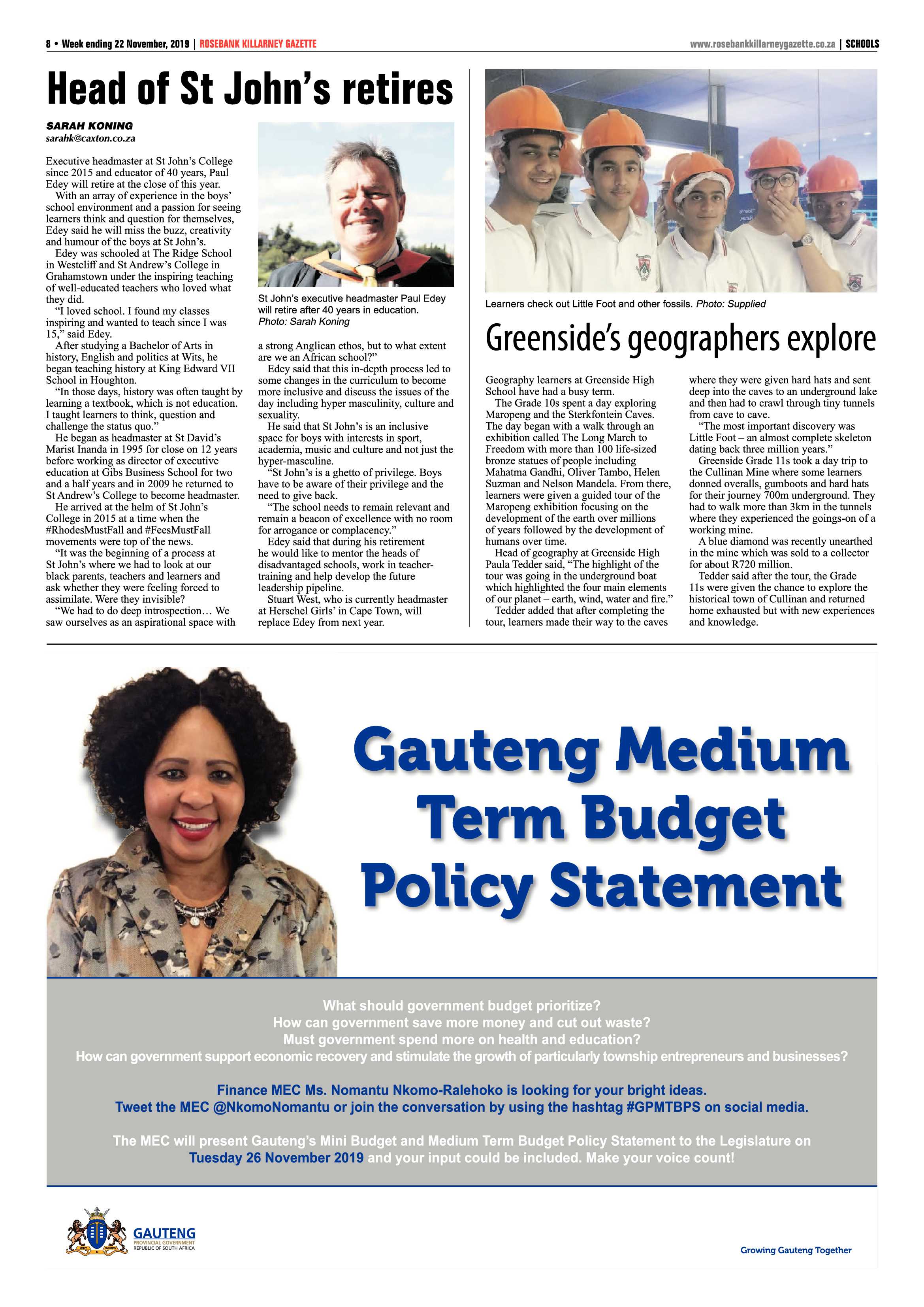 Rosebank Killarney Gazette 22 November, 2019 page 8