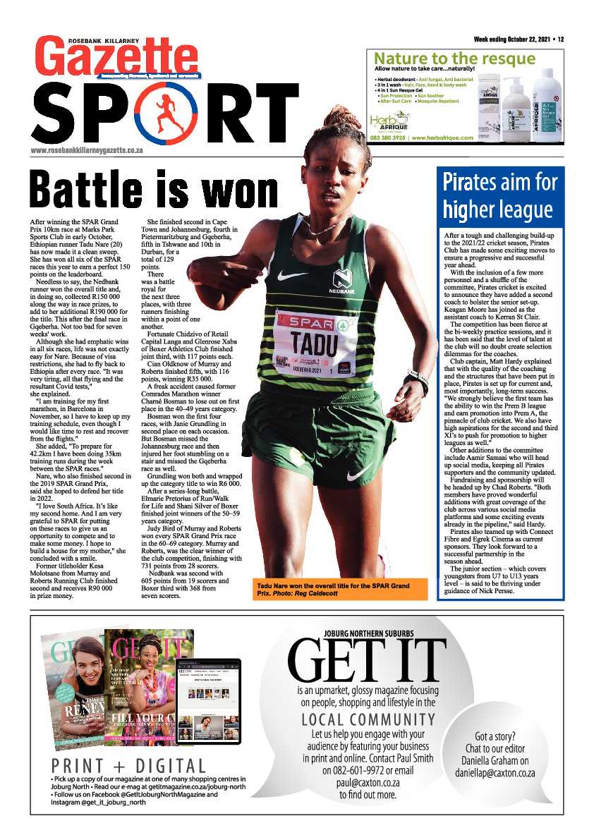 Rosebank Killarney Gazette 22 October 2021 page 12