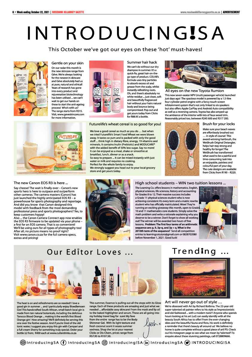Rosebank Killarney Gazette 22 October 2021 page 6