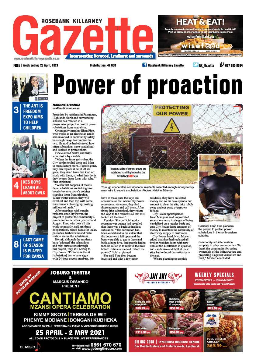 Rosebank Killarney Gazette 23 April 2021 page 1
