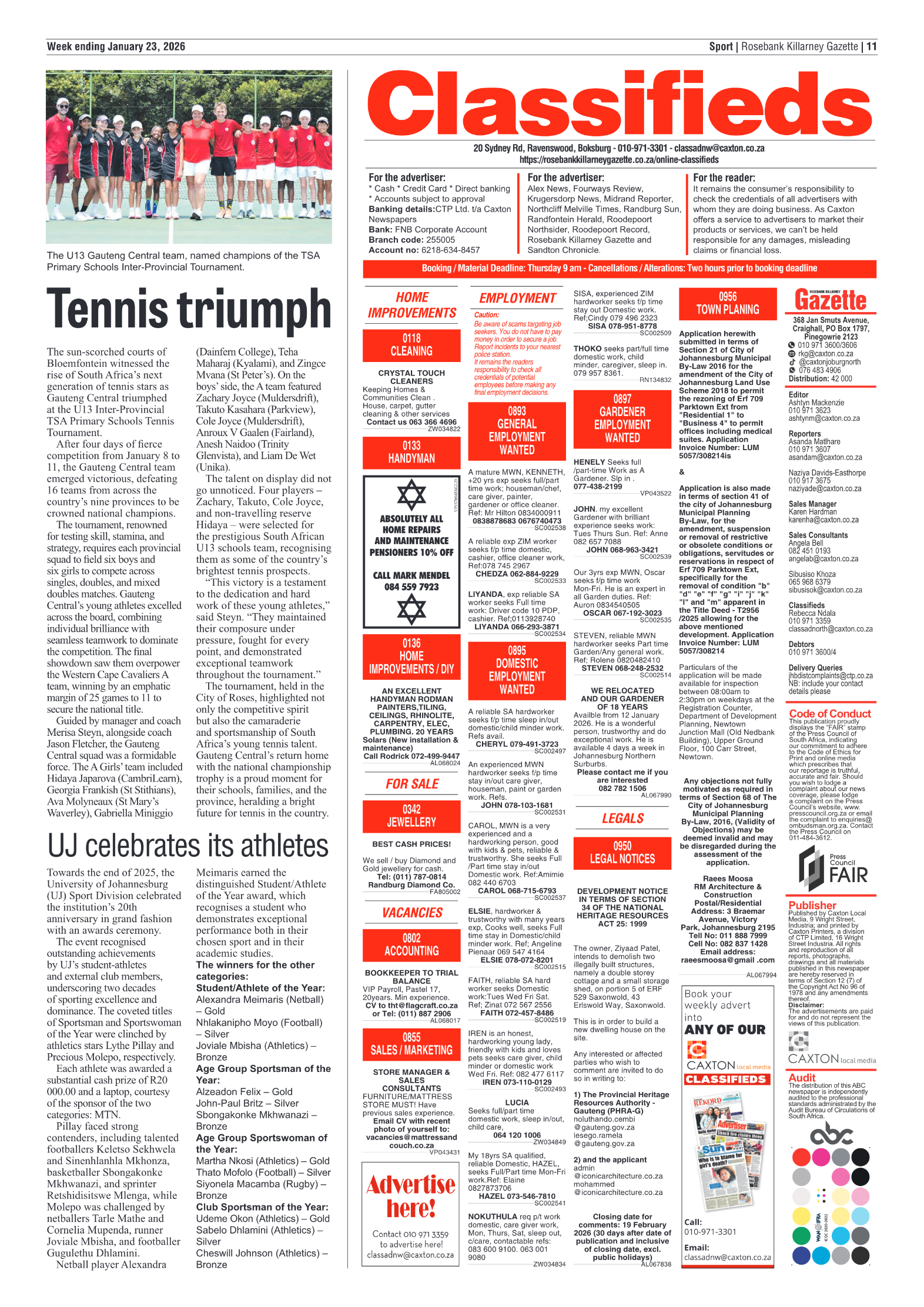 Rosebank Killarney Gazette 23 January 2026 page 11