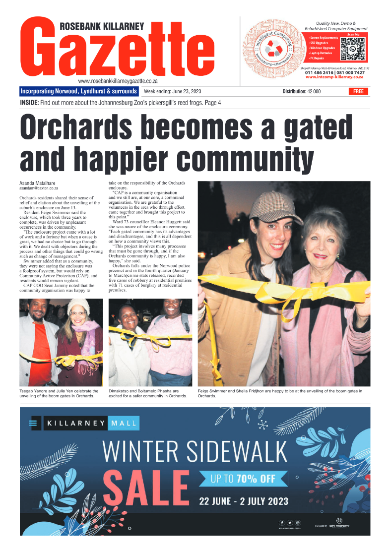 Rosebank Killarney Gazette 23 June 2023 page 1
