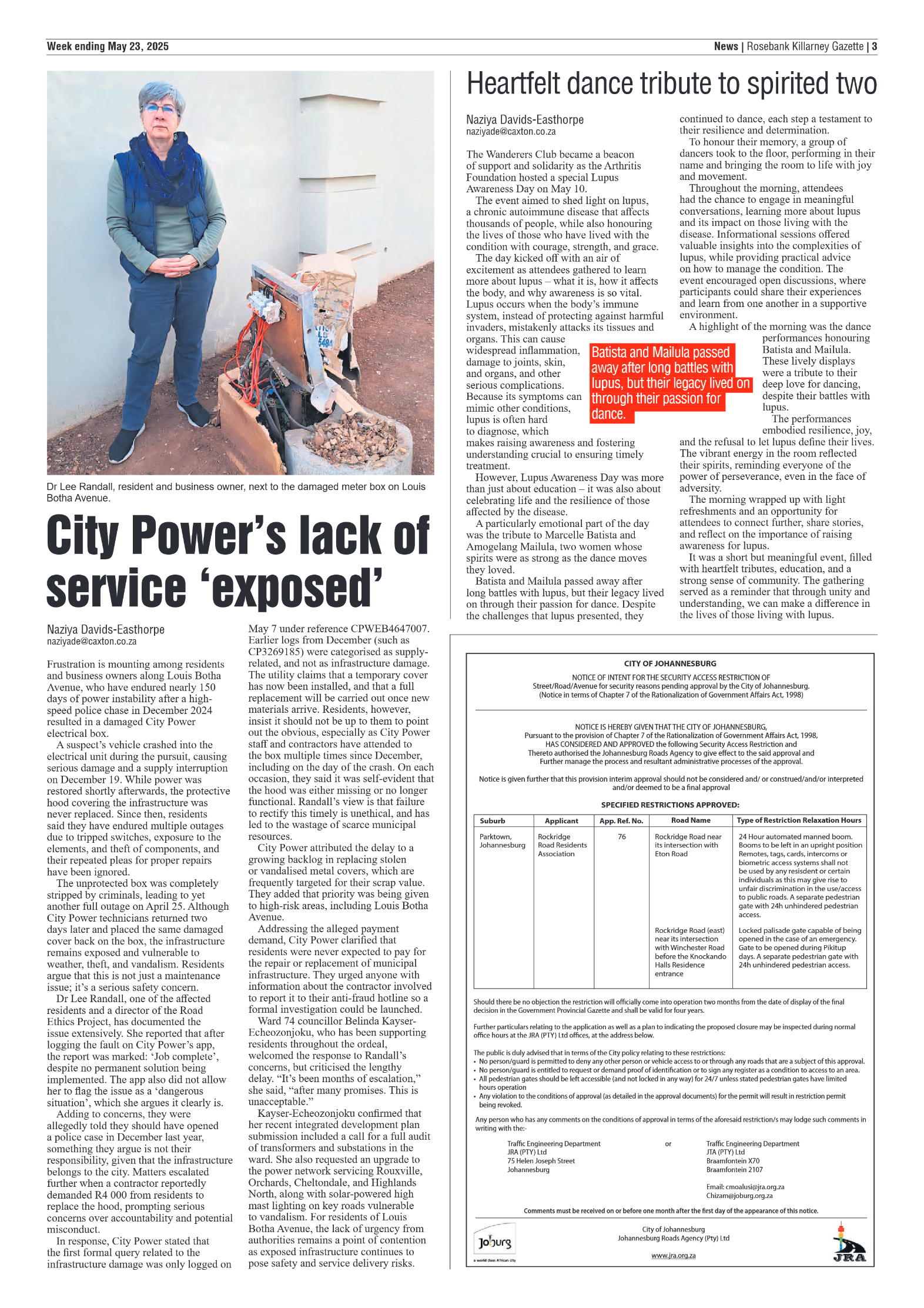 Rosebank Killarney Gazette 23 May 2025 page 3