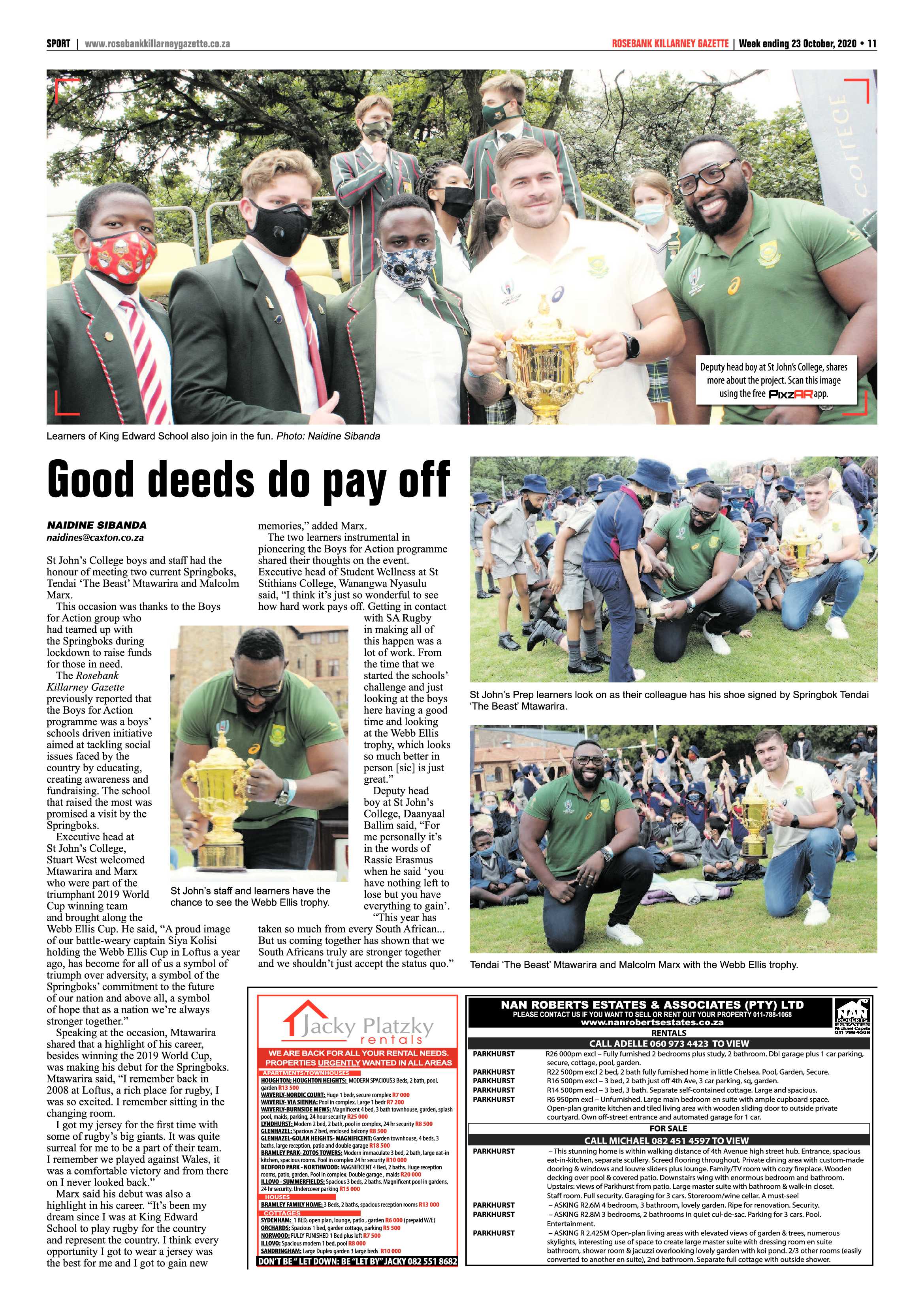Rosebank Killarney Gazette 23 October 2020 page 11