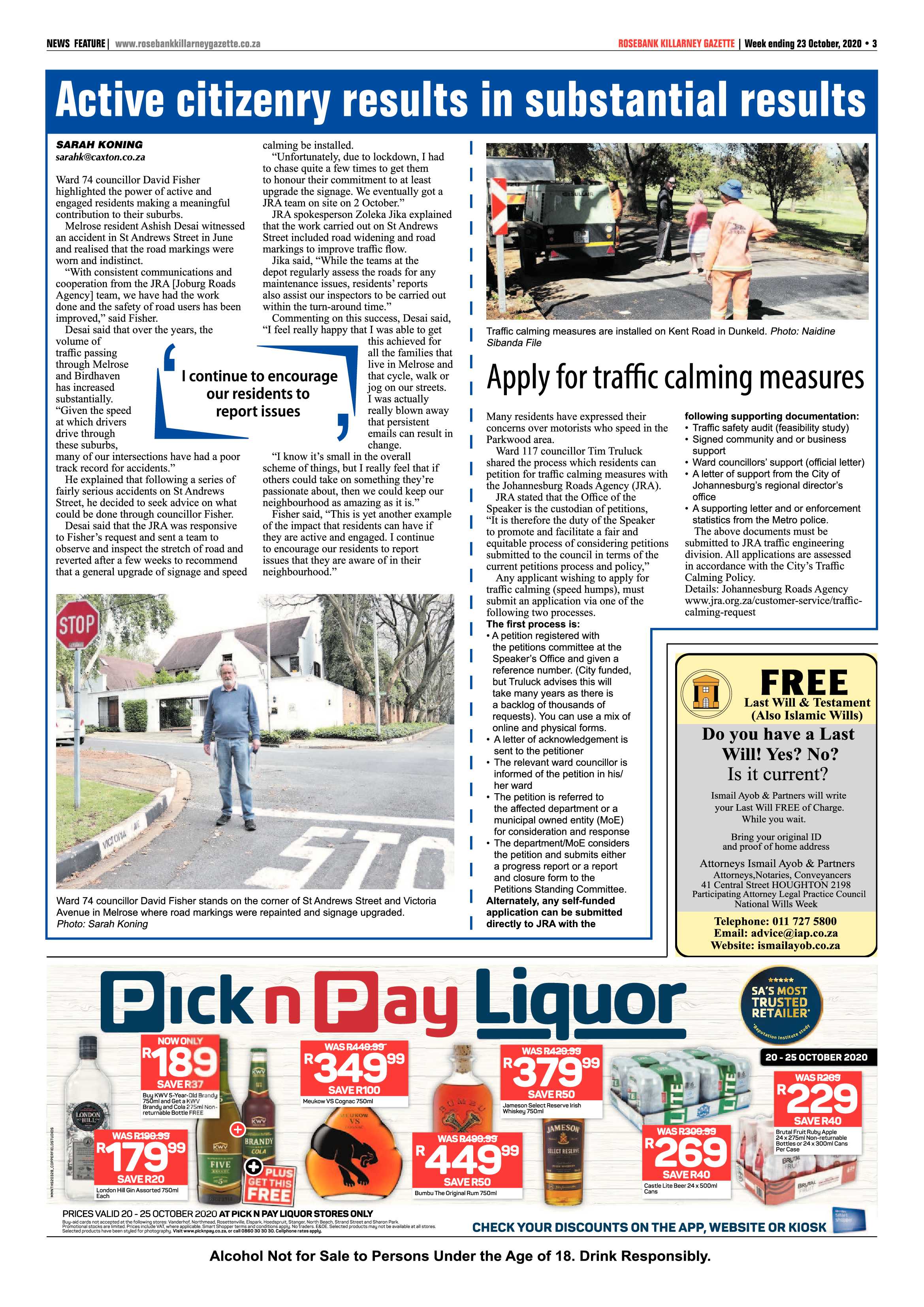 Rosebank Killarney Gazette 23 October 2020 page 3