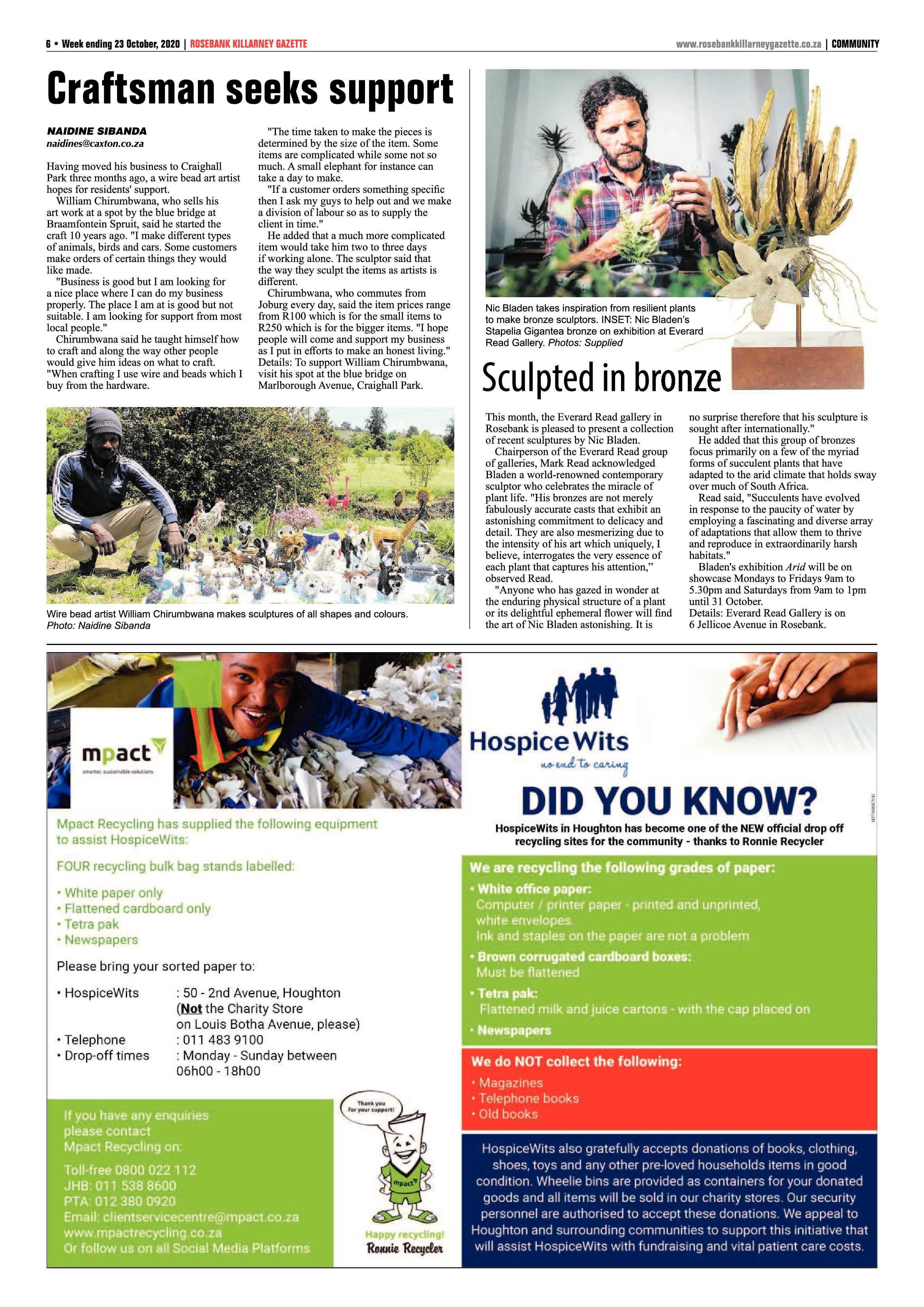 Rosebank Killarney Gazette 23 October 2020 page 6