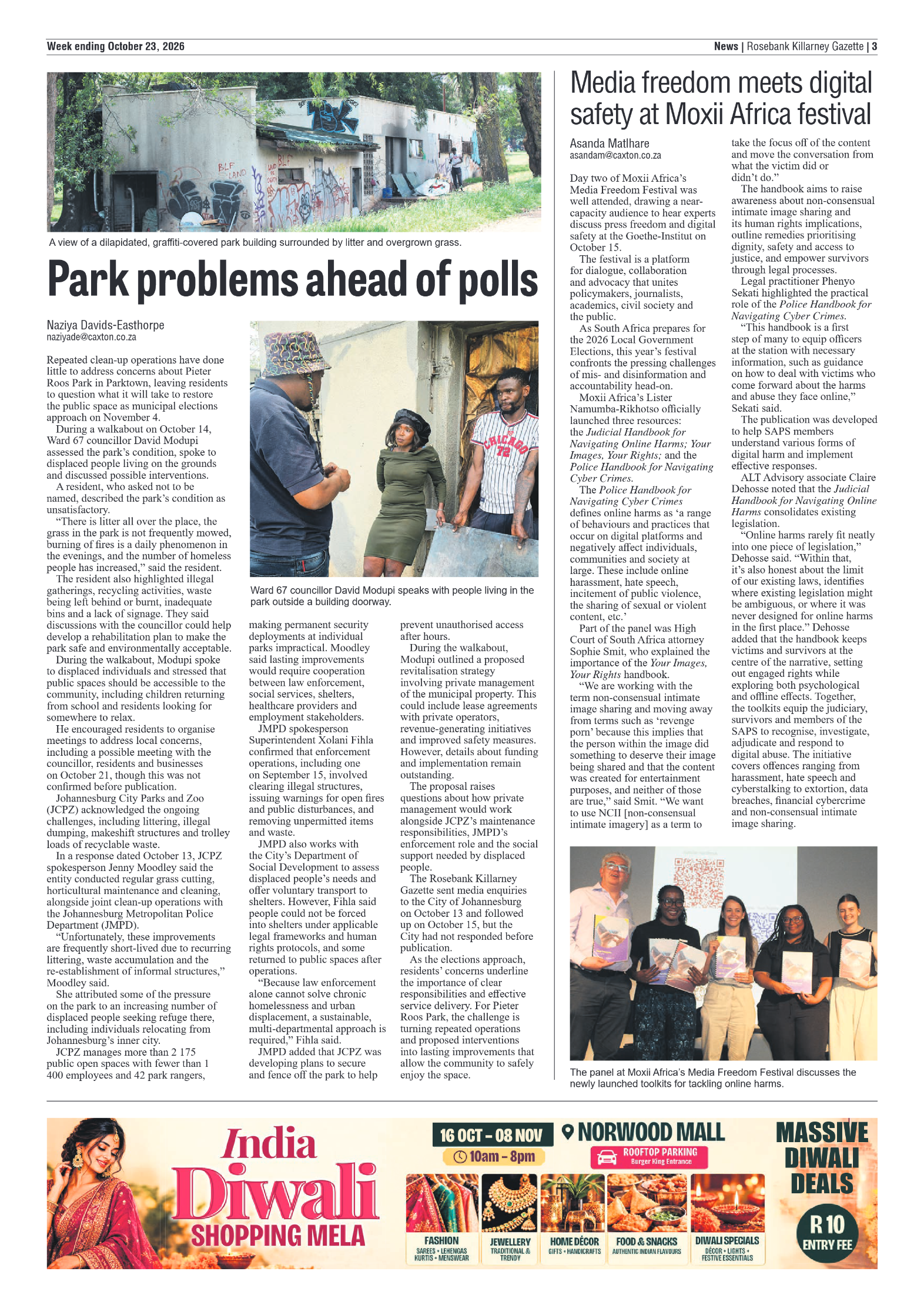 Rosebank Killarney Gazette 23 October 2026 page 3