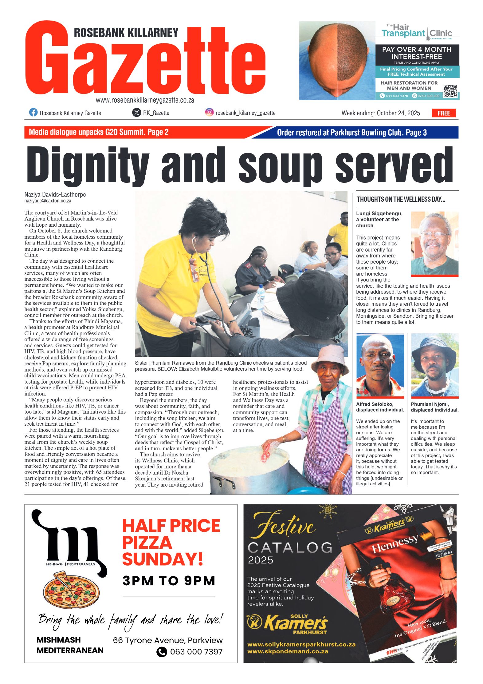 Rosebank Killarney Gazette 24 October 2025 page 1