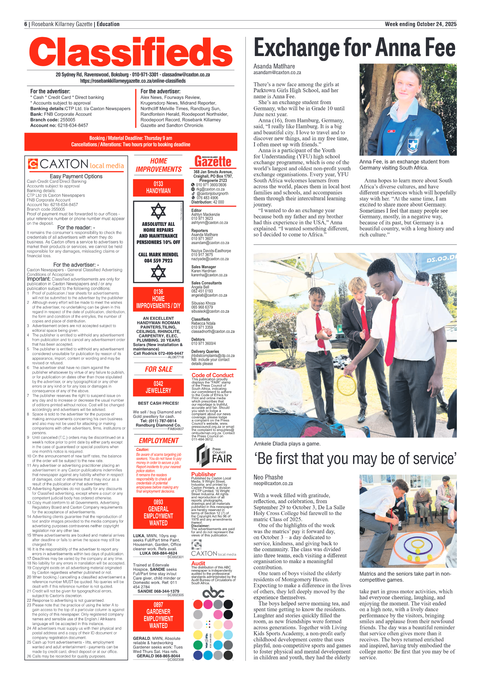 Rosebank Killarney Gazette 24 October 2025 page 6