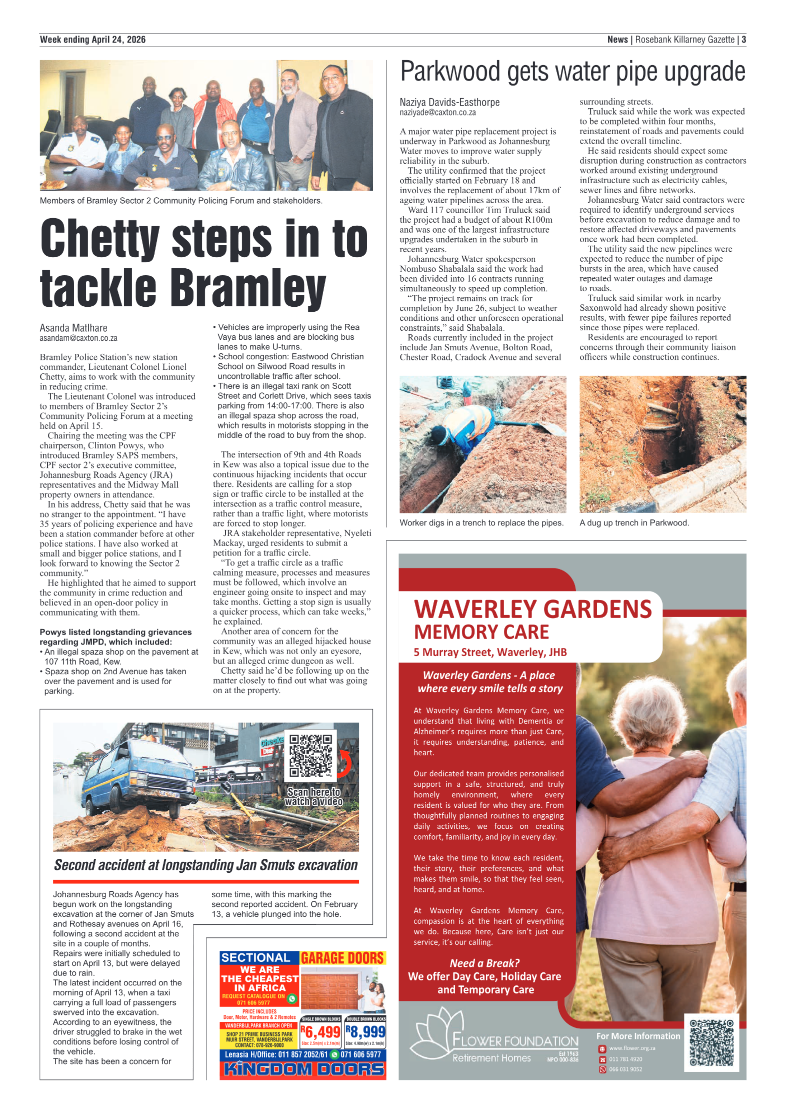 Rosebank Killarney Gazette 24 April 2026 page 3