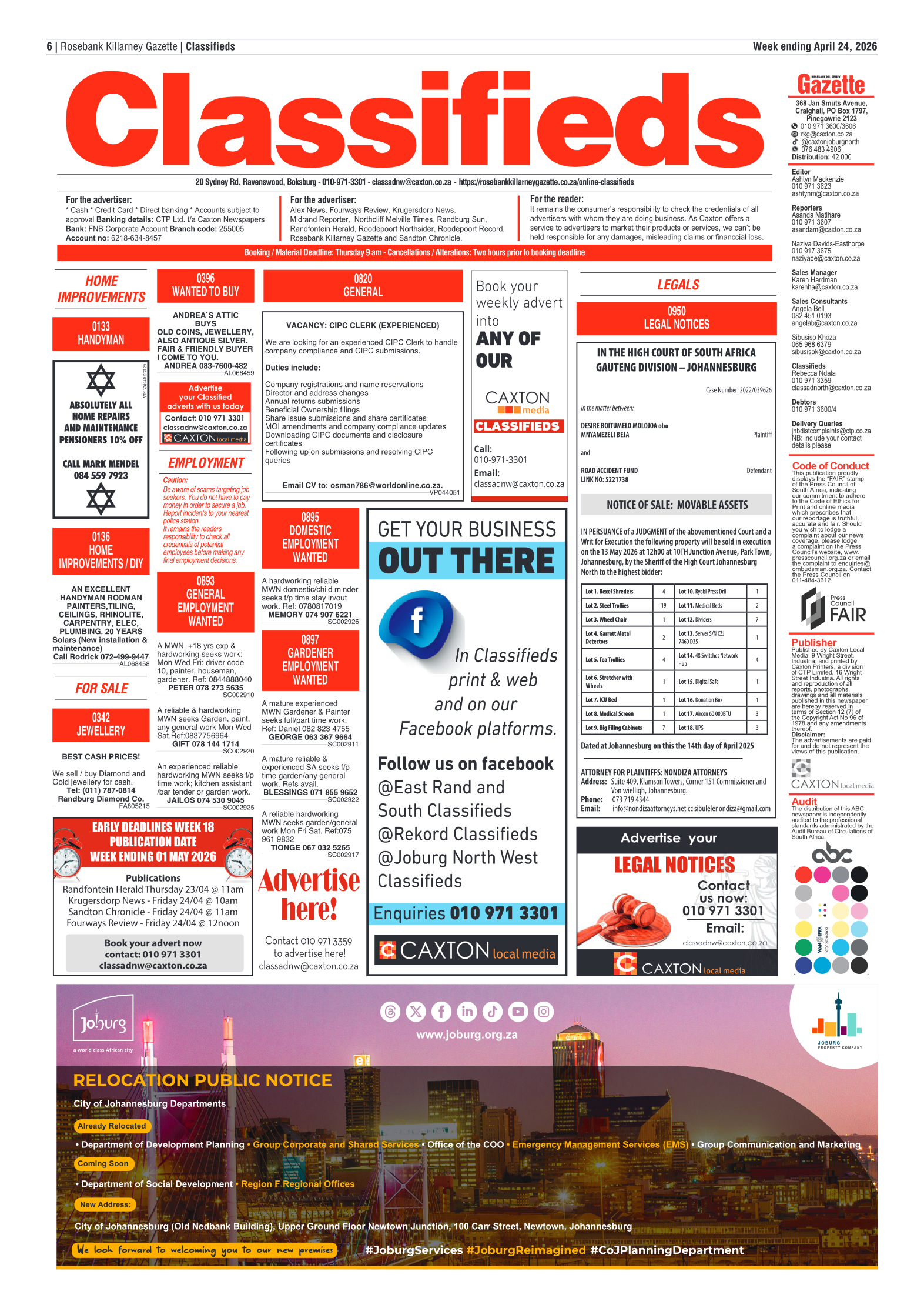 Rosebank Killarney Gazette 24 April 2026 page 6