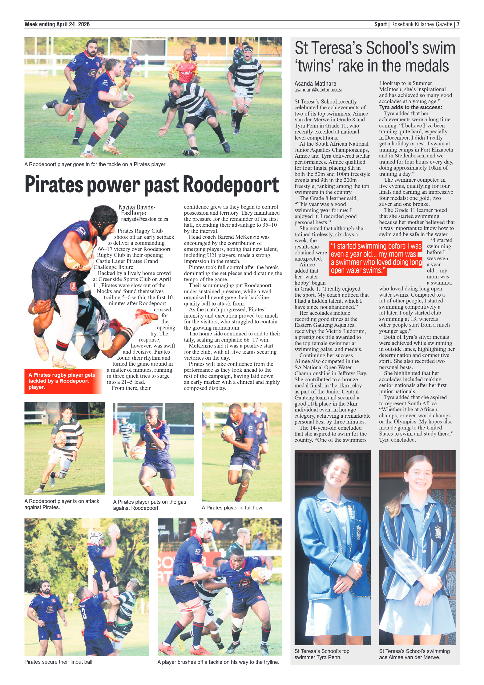 Rosebank Killarney Gazette 24 April 2026 page 7