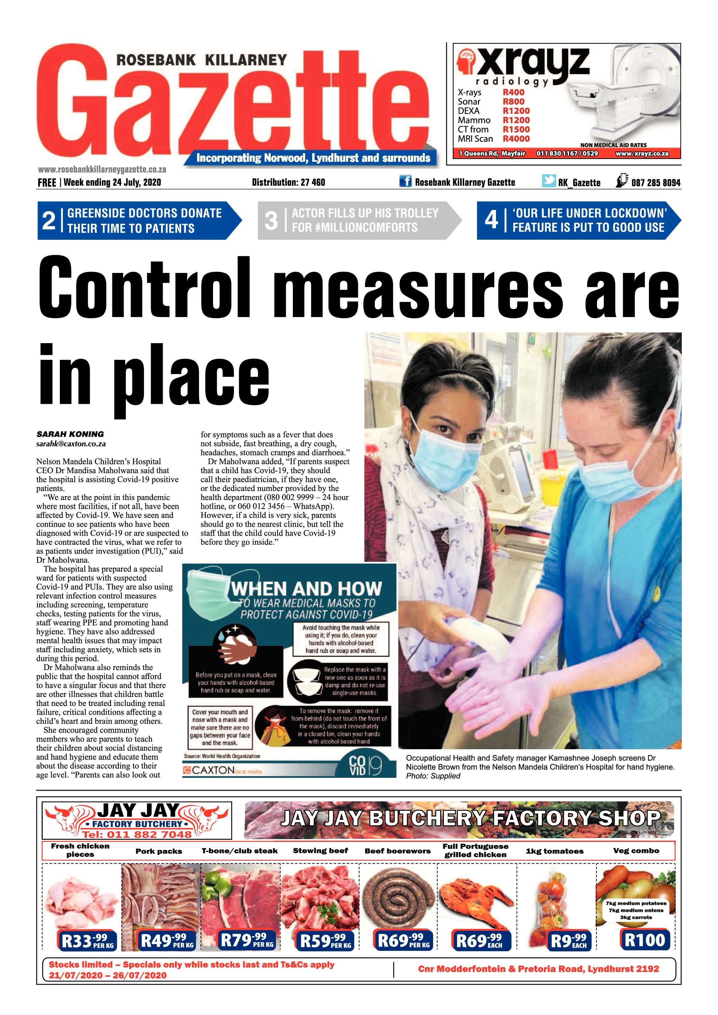 Rosebank Killarney Gazette 24 July 2020 page 1