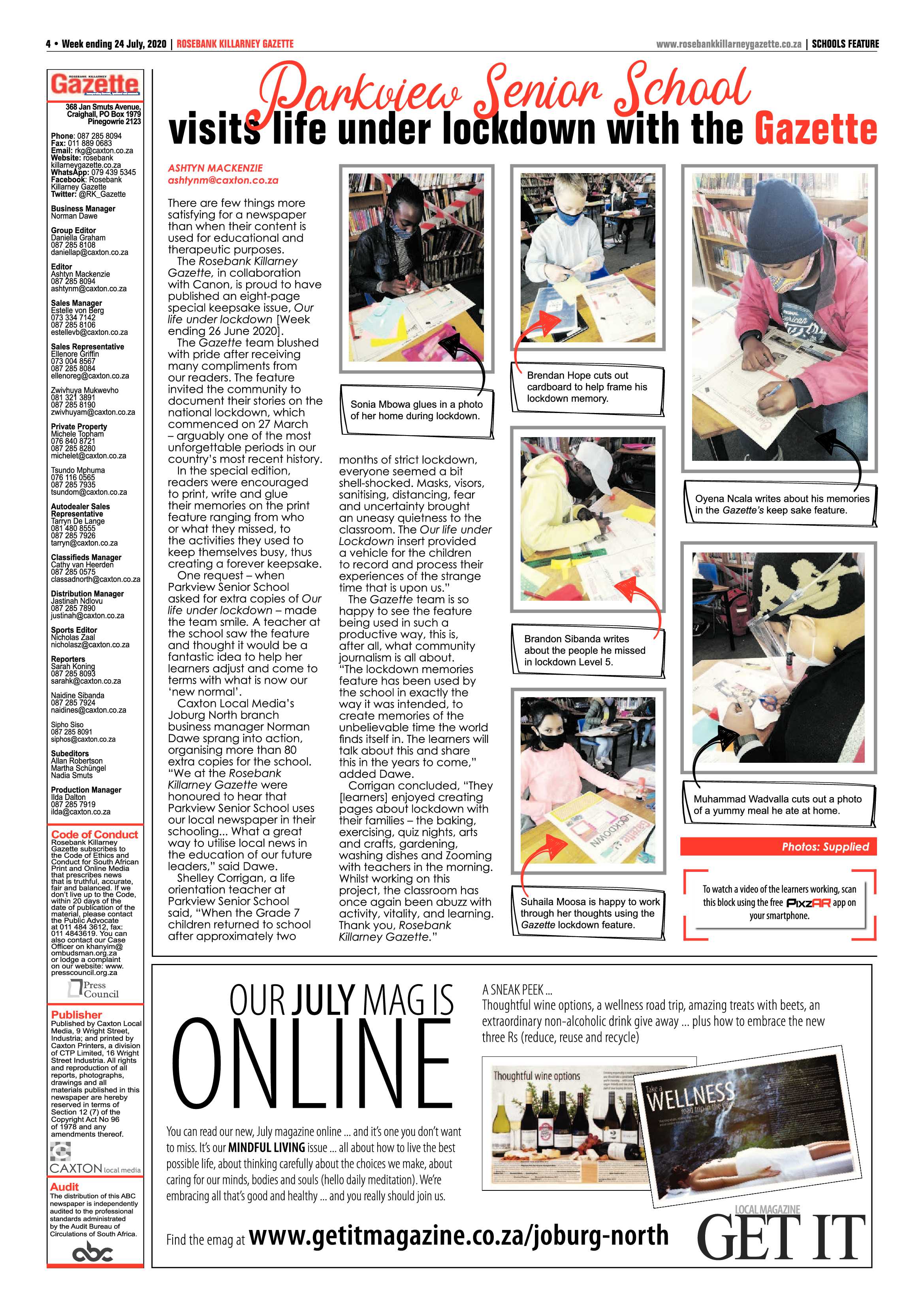 Rosebank Killarney Gazette 24 July 2020 page 4